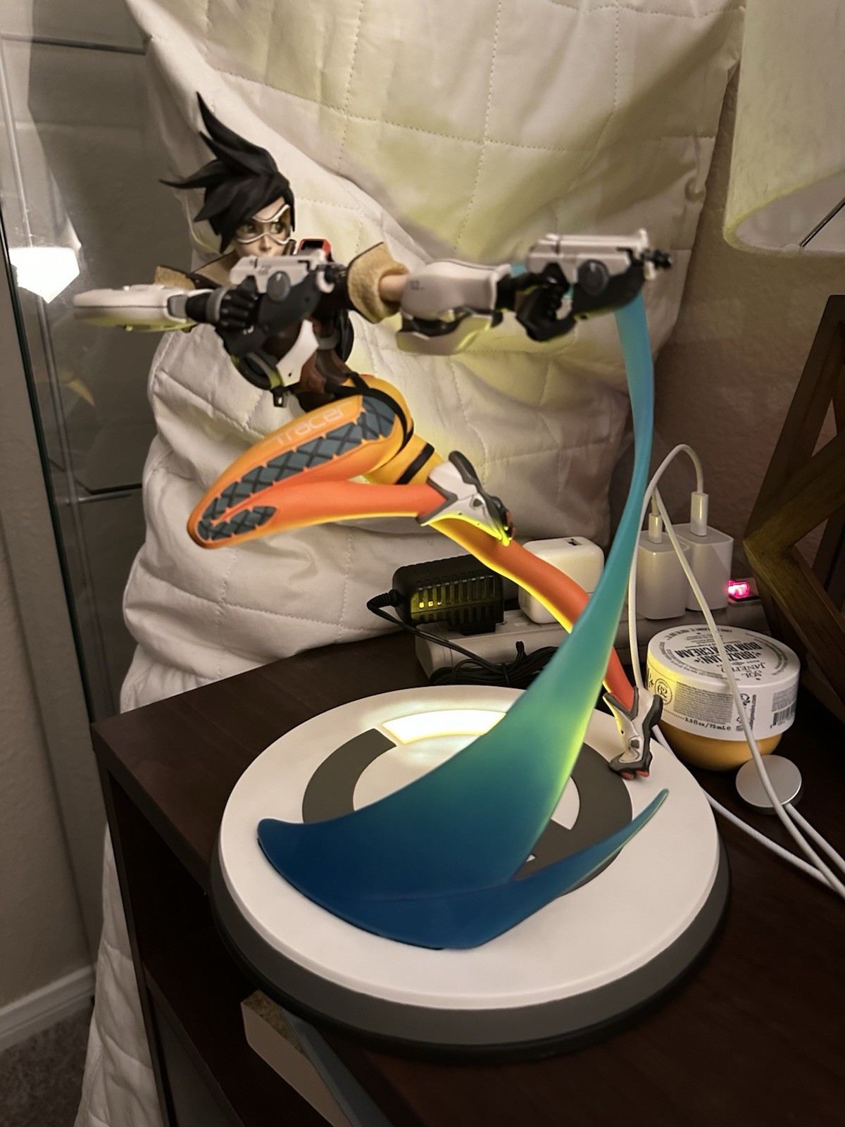 Overwatch Tracer Statue Figure Light-Up Base with Box first run model