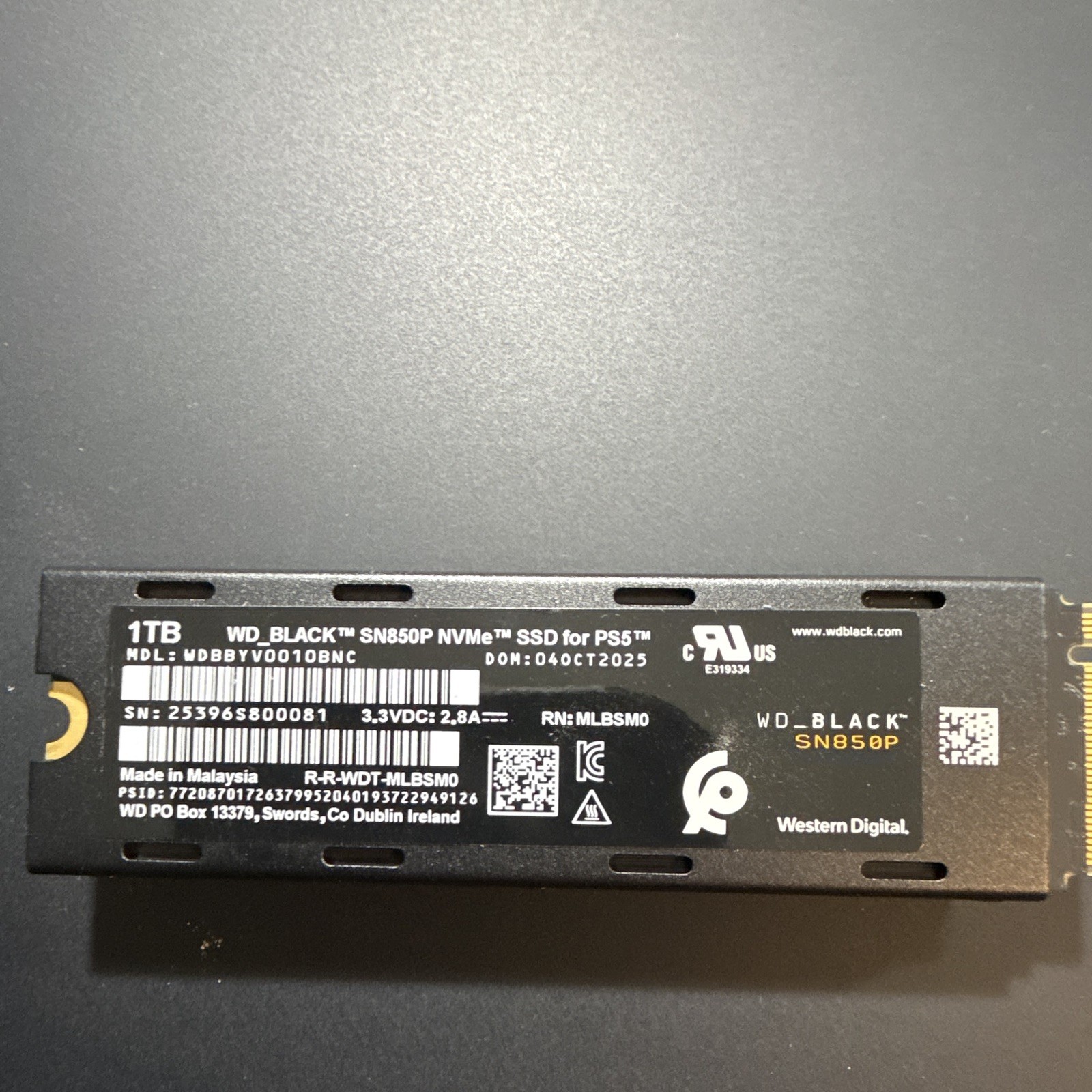 WD_BLACK SN850P 1TB NVMe Internal SSD for Sony PS5, WDBBYV0010BNC