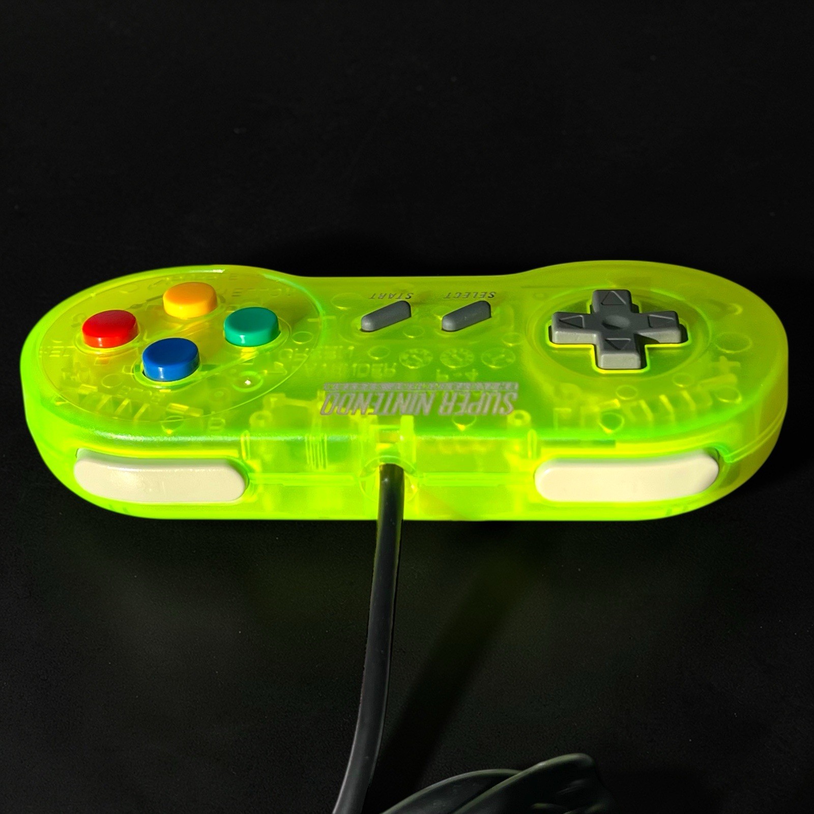 OEM SNES Controller Clear Lime Green NEW 6FT Cable Tested Super Nintendo Pad SFC