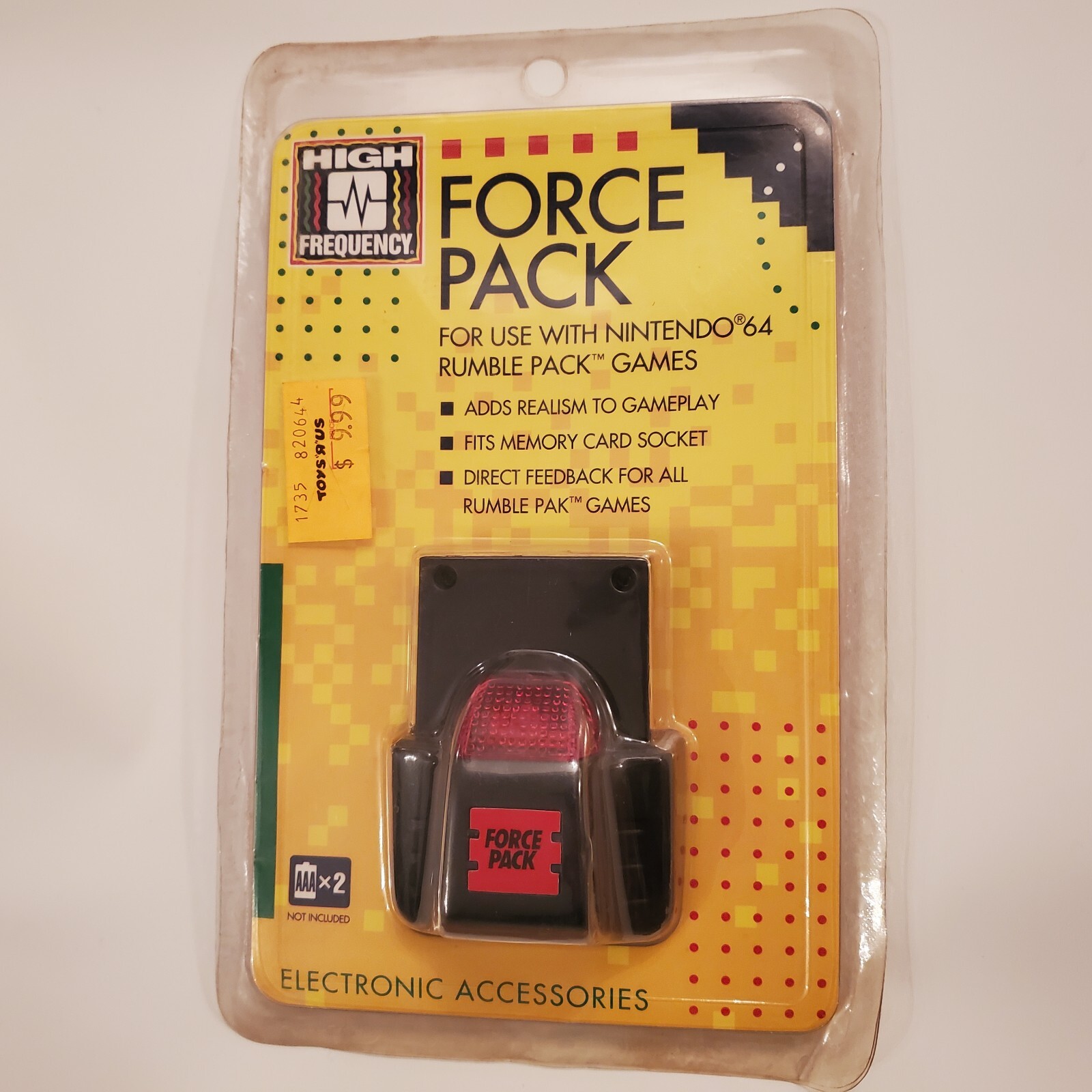 NEW 1997 Force Pack Tremor Rumble Pack Pak Nintendo 64 N64 Mad Catz Toys R US N