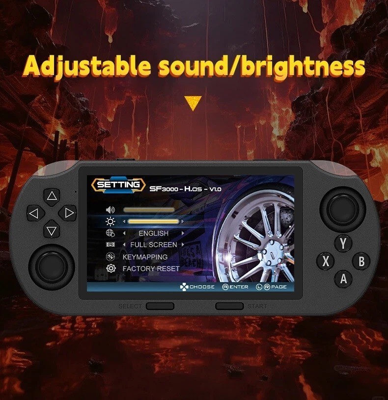 New SF3000 Retro Game Handheld Console Player Emulator 4.5 Inch With 20000 Games