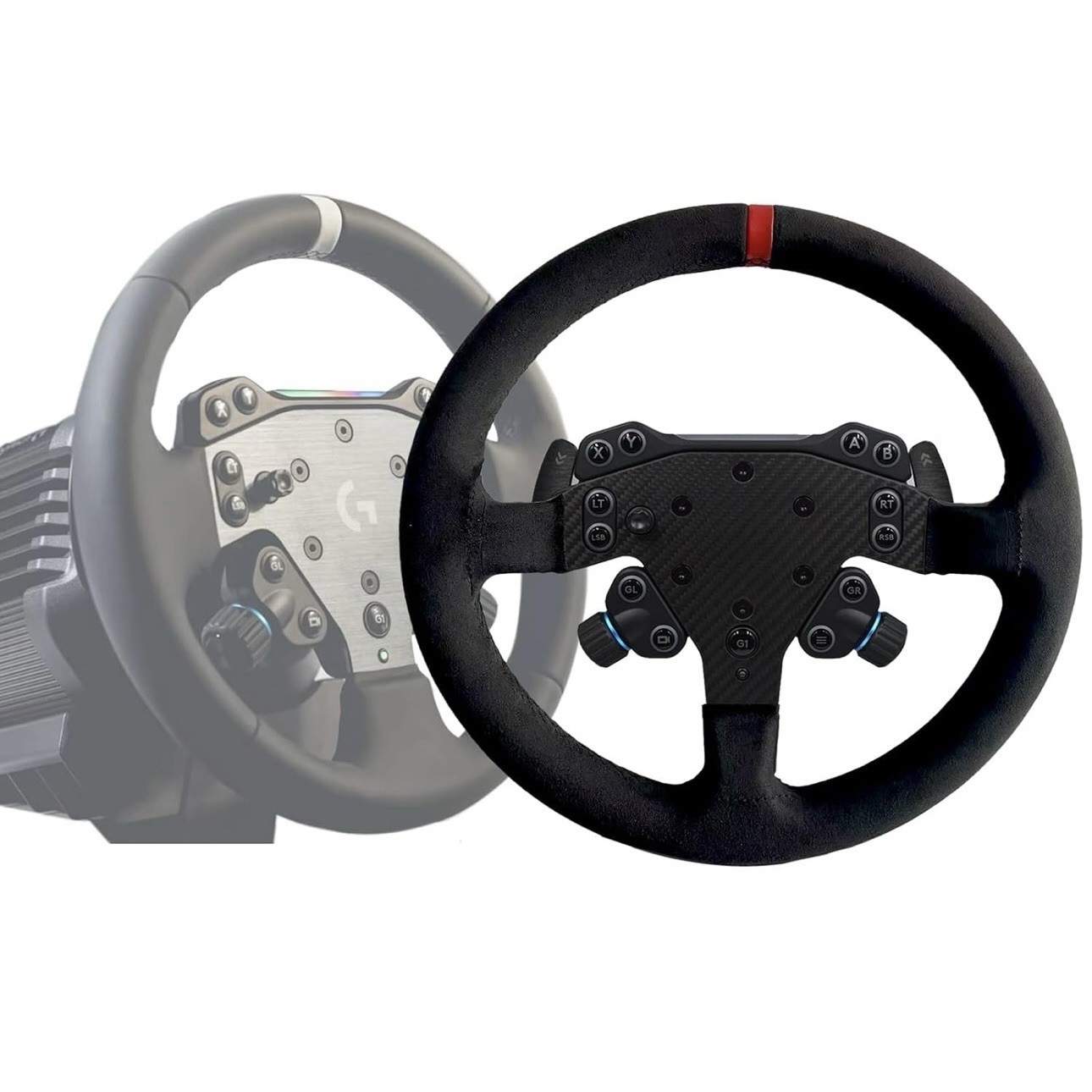 13-Inch GT F1 Suede Racing Steering Wheel Mod For Logitech G RS50 System