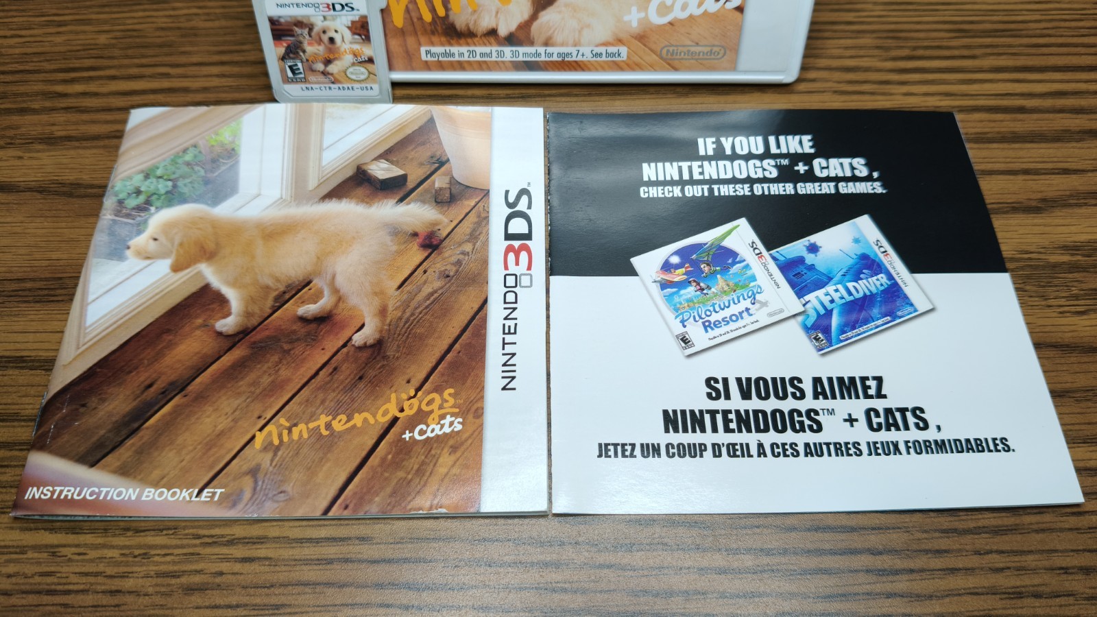 Nintendogs + Cats Golden Retriever & New Friends Nintendo 3DS CIB Auhentic Rare