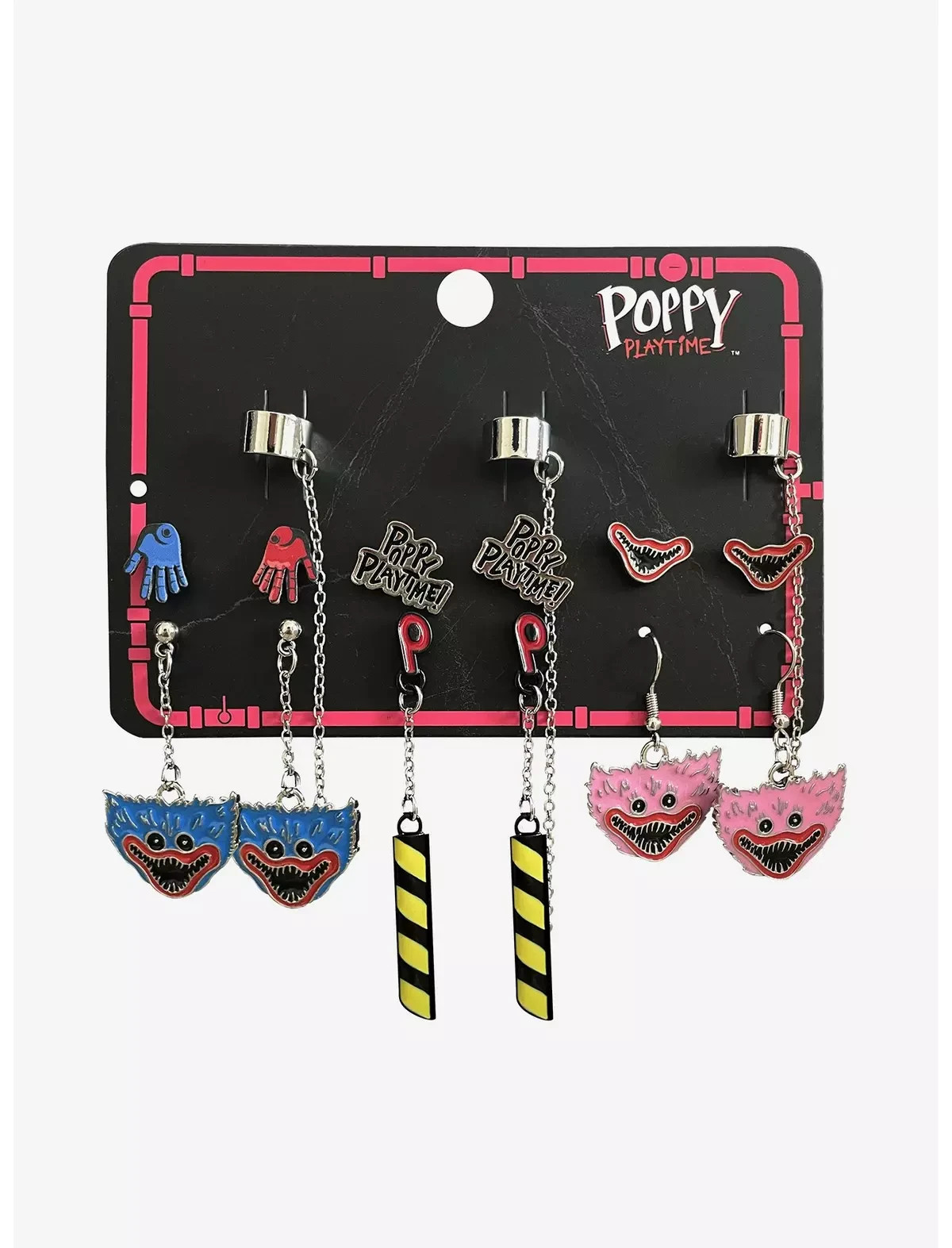 Huggy Wuggy & Kissy Missy Cuff Earring Set of 6 Pair Horror Game Poppy Playtime