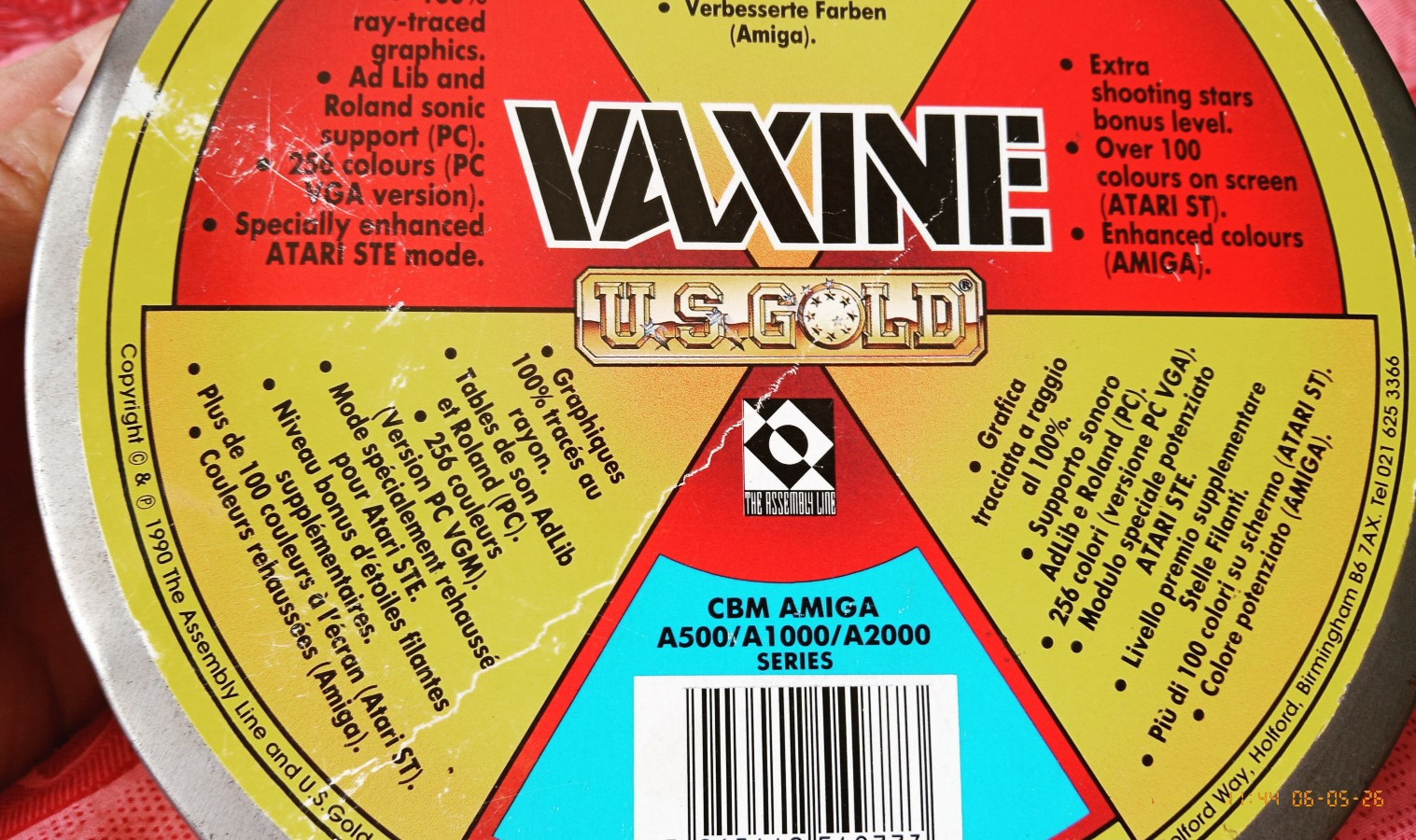 Vaxine – Commodore Amiga A500 / A1000 / A2000 Series – U.S. 1990 GOLD video game