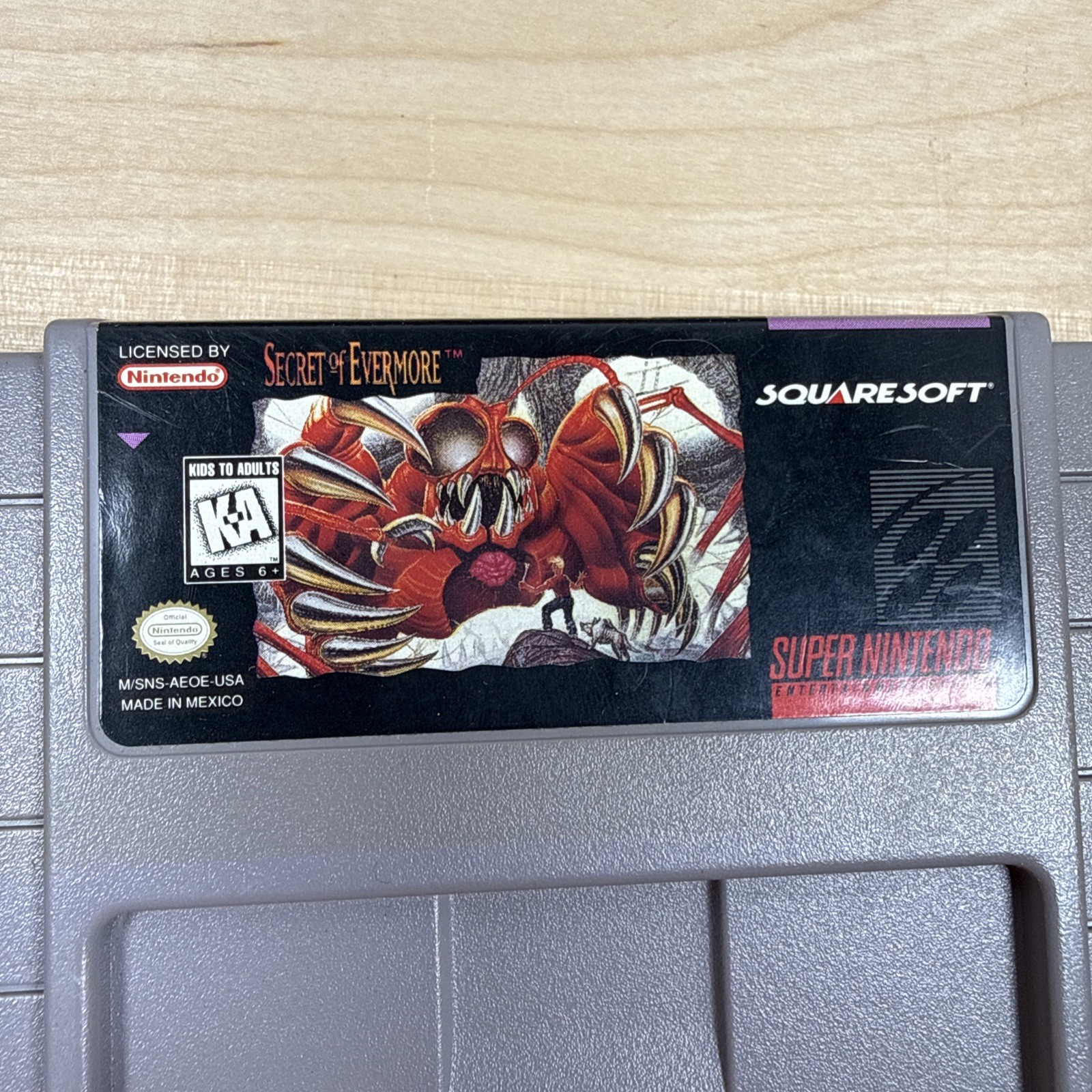 Secret of Evermore (Super Nintendo, 1995) SNES, Tested, Authentic, Game And Box