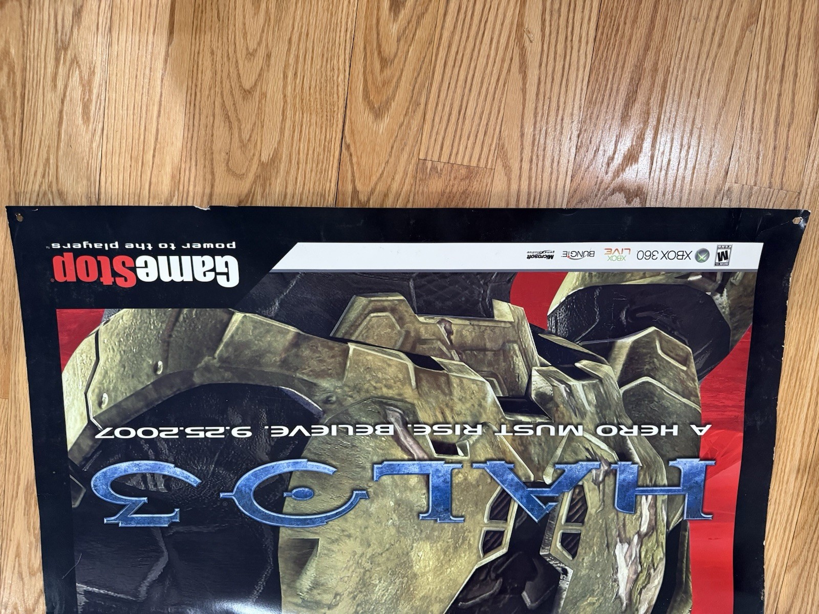 Halo 3 GameStop Dual Sided Promotional Poster 33×48 – See Pics For Damage