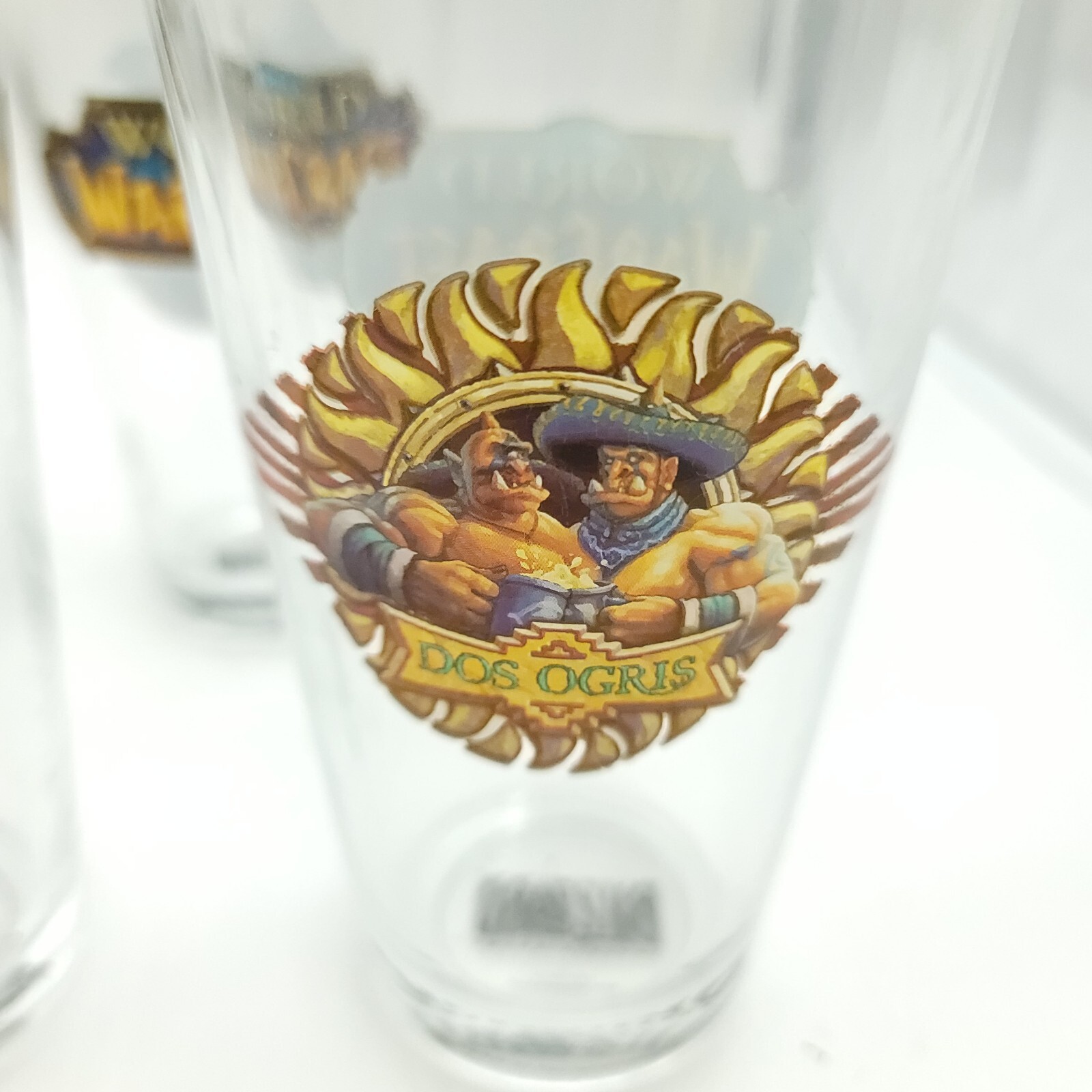 World of Warcraft WoW Blizzard Set of 4 16 oz Pint Drinking Glasses 2014 Rare