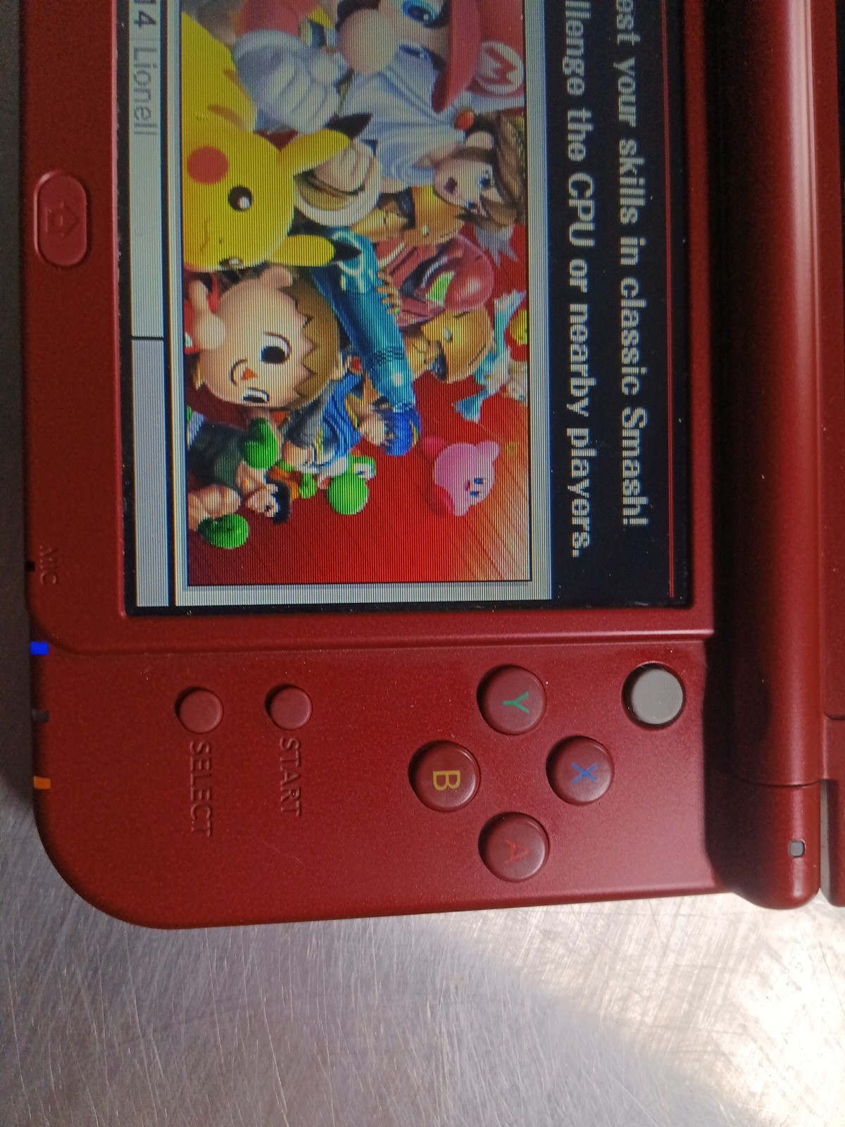 Nintendo New 3DS XL 120GB RED-001 Red (Wi-Fi) USB Charging Cable/Super Smash Bro