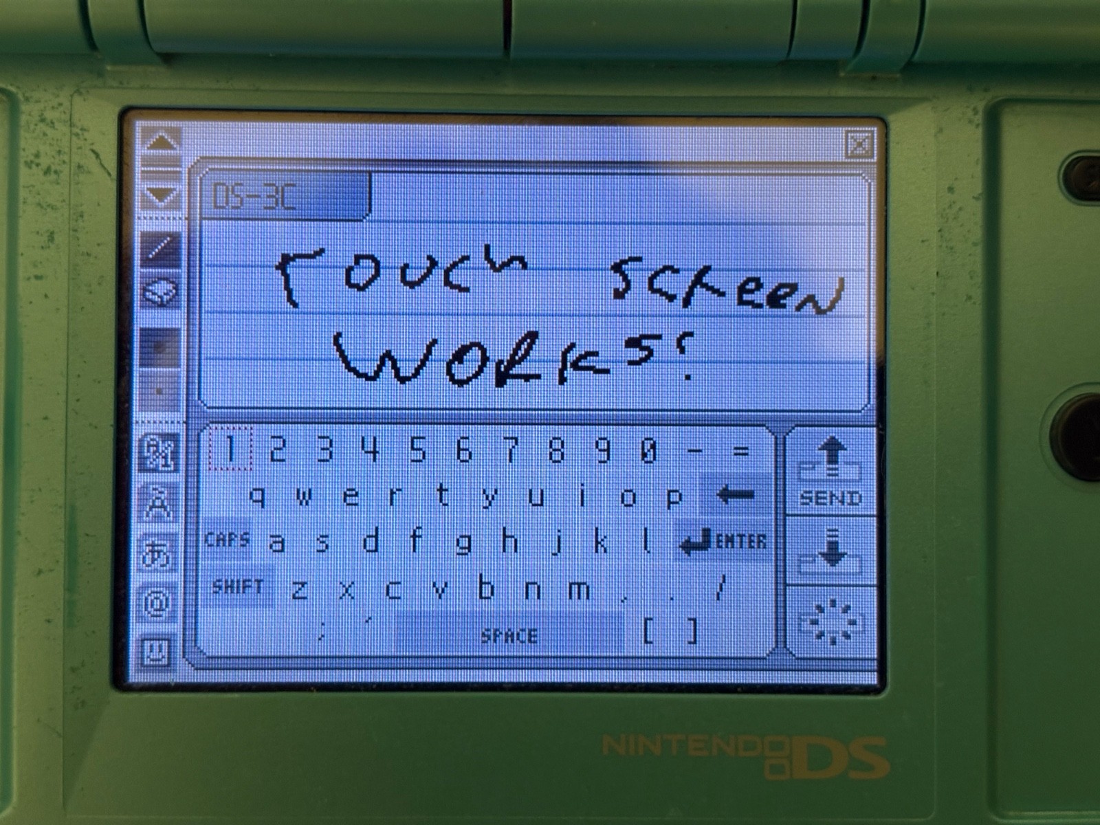 Nintendo DS Turquoise Handheld System – Good Condition! – TESTED & WORKING (3C)