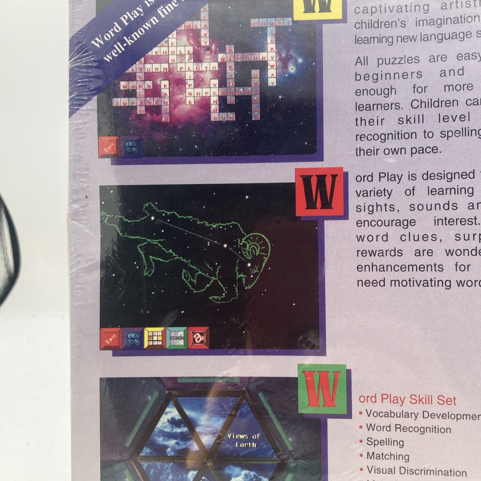 Word Play Space Windows PC Mac Game CD Rom Crossword Innotech Harold Feists