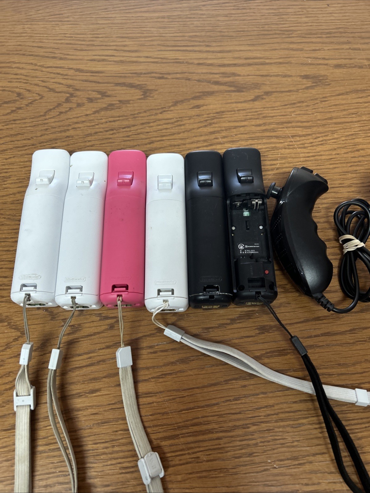 Lot Of 6 Untested Wii Remotes + 1 Nunchuck Various Colors Nintendo Defective