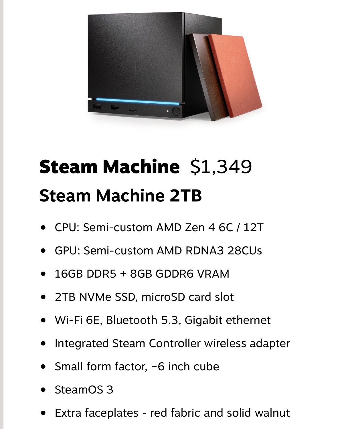 Steam Machine 2TB Console (2TB) Reservation