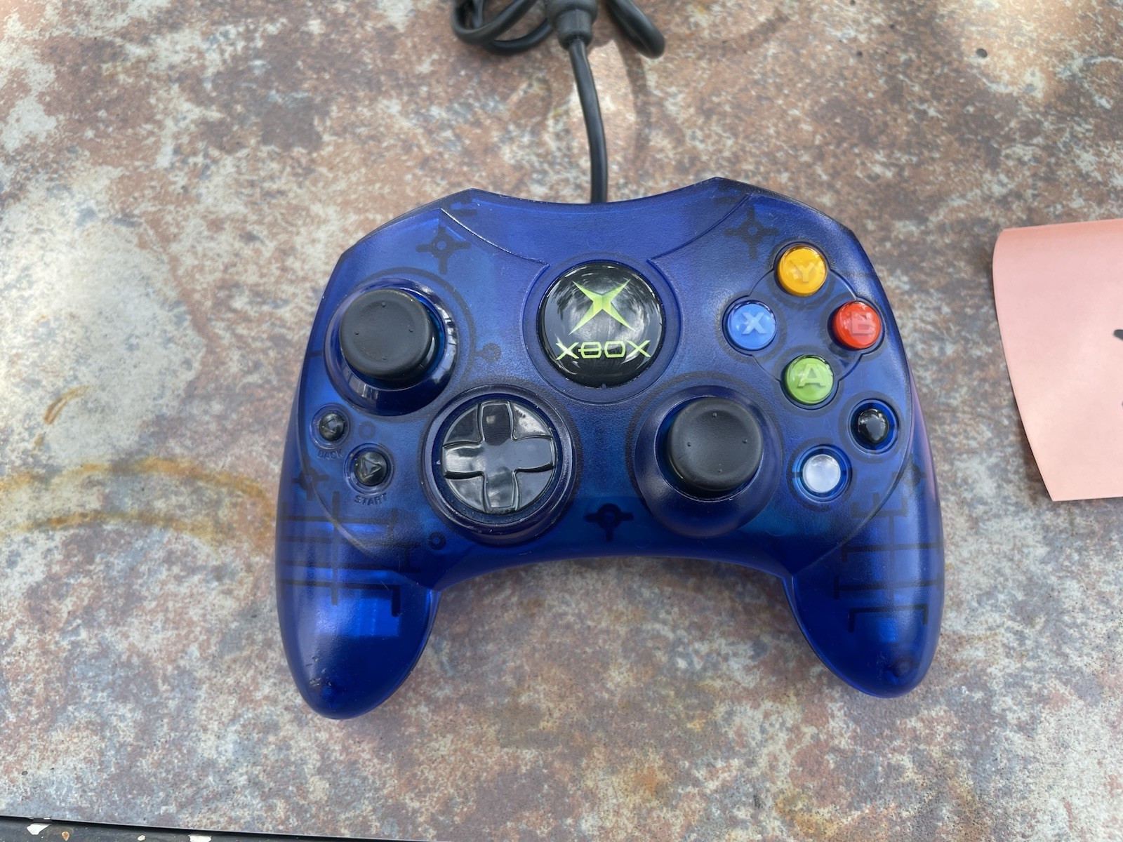 Microsoft original xbox blue OEM controller tested and serviced