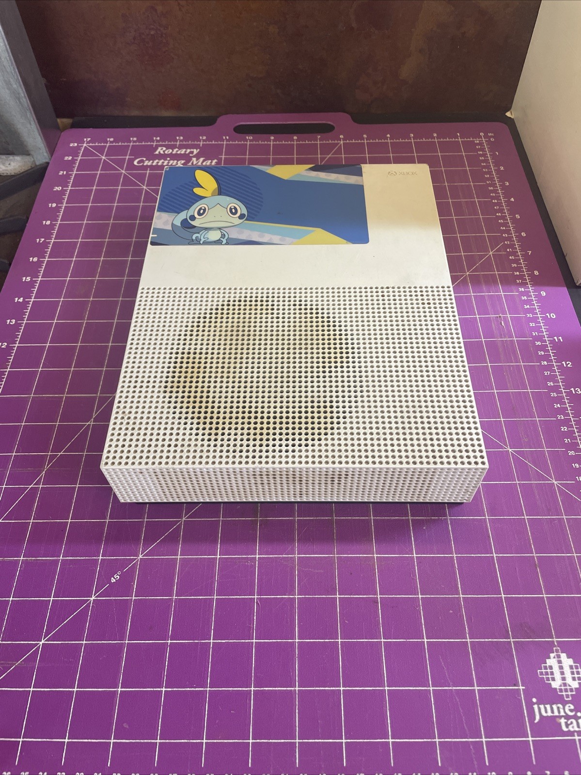 Microsoft Xbox One Slim Console only Parts/Repair. Not Sure What Stain On Top Is