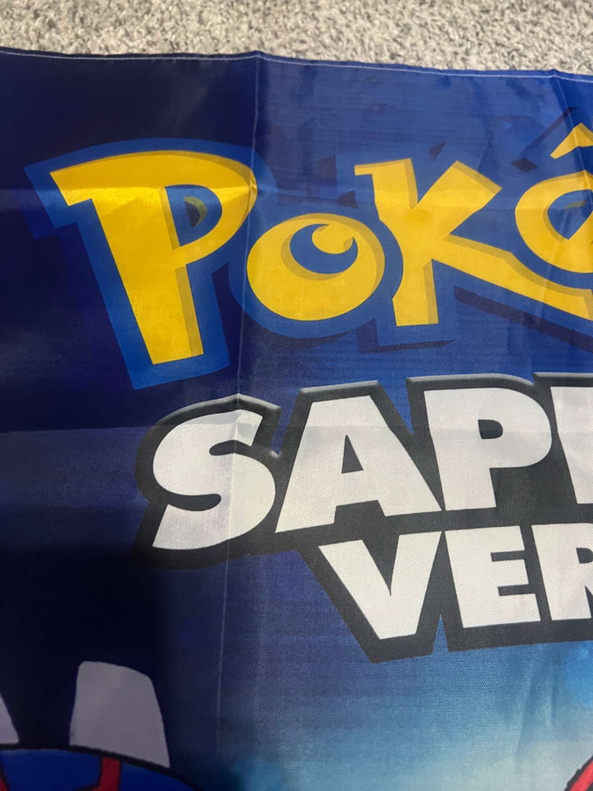 Pokemon Sapphire Version Gameboy Advance Custom Wall Banner Tapestry 3 x 3 Ft