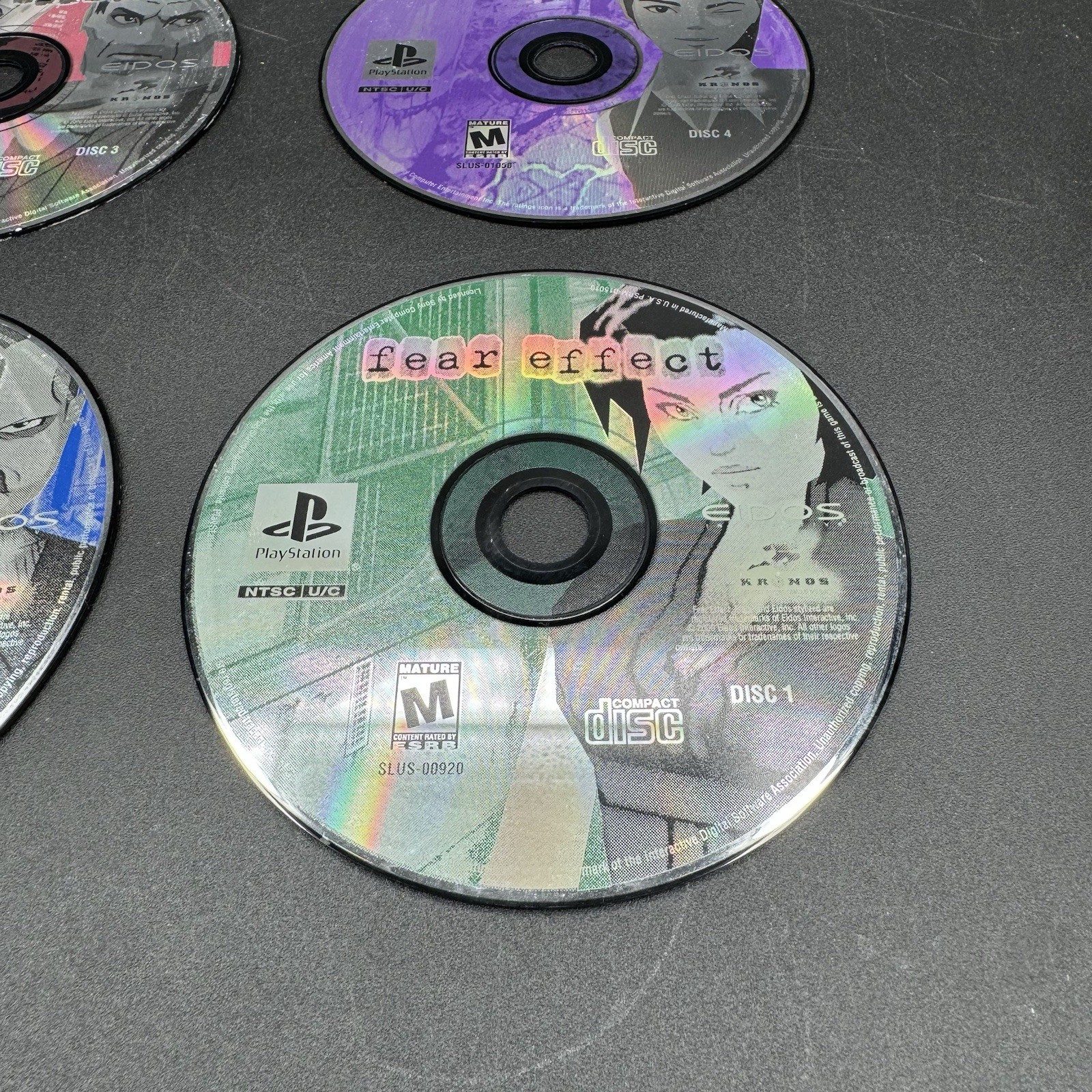 Fear Effect Sony PlayStation 1 2000 PS1 Discs Only 1 2 3 4 1-4 Free Shipping
