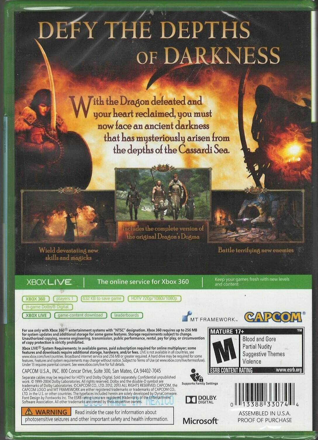 Dragon”s Dogma: Dark Arisen Xbox 360 (Brand New Factory Sealed US Version) Xbox