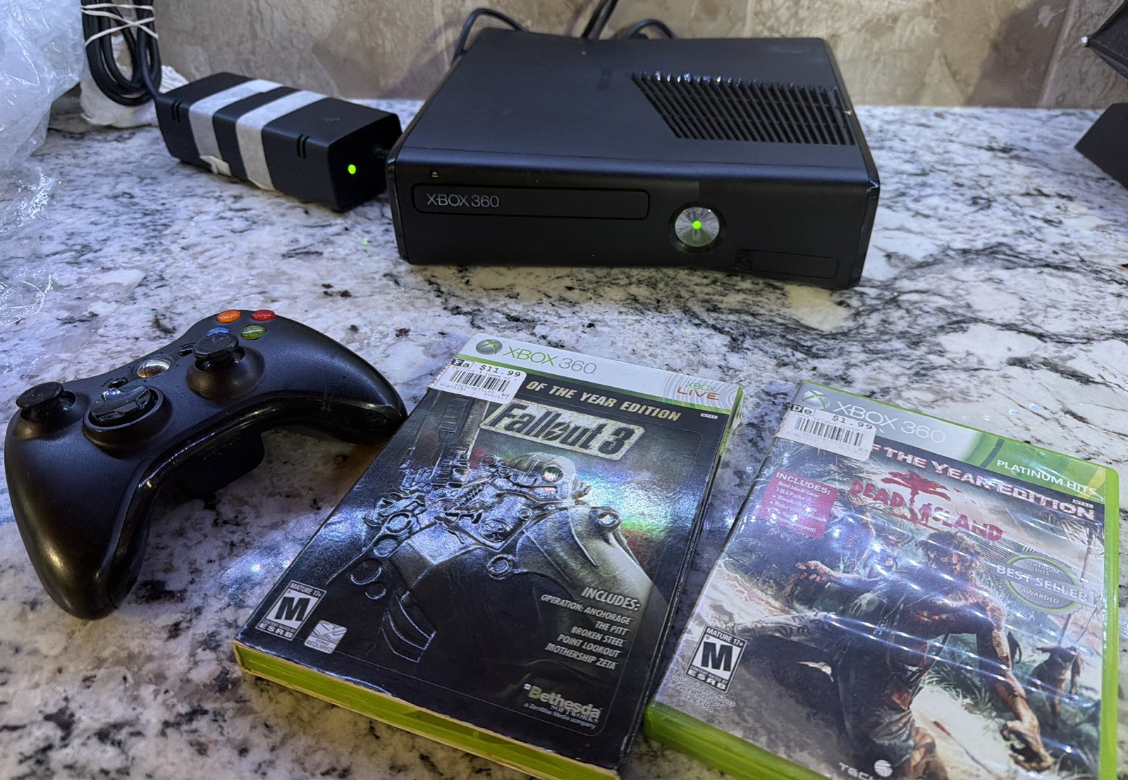 Microsoft Xbox 360 Console Bundle 2 Games Dead Island Fallout 3 Tested And Works