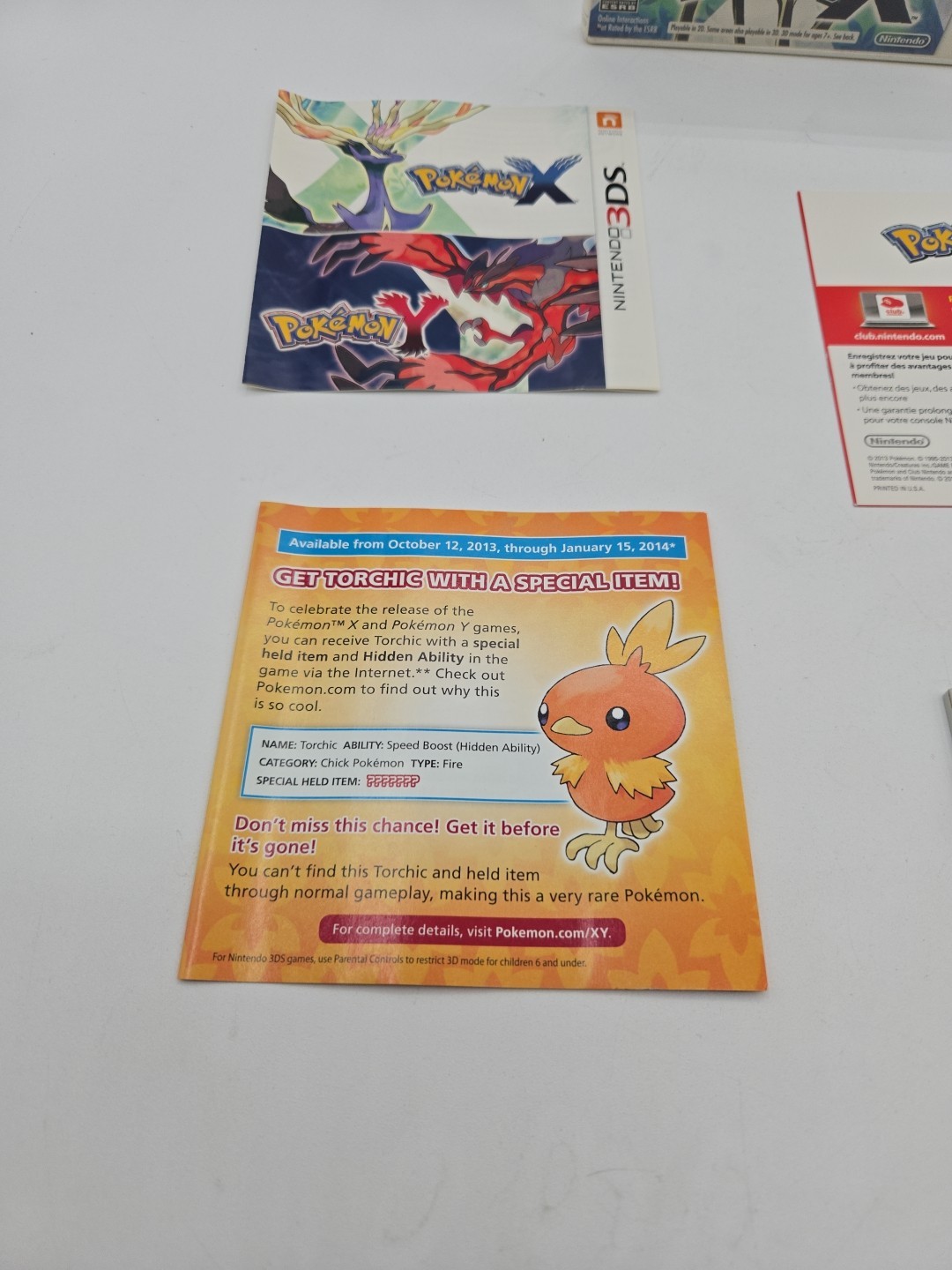 Pokemon x Version Complete In Box Nintendo 3DS 2013 Manual Inserts