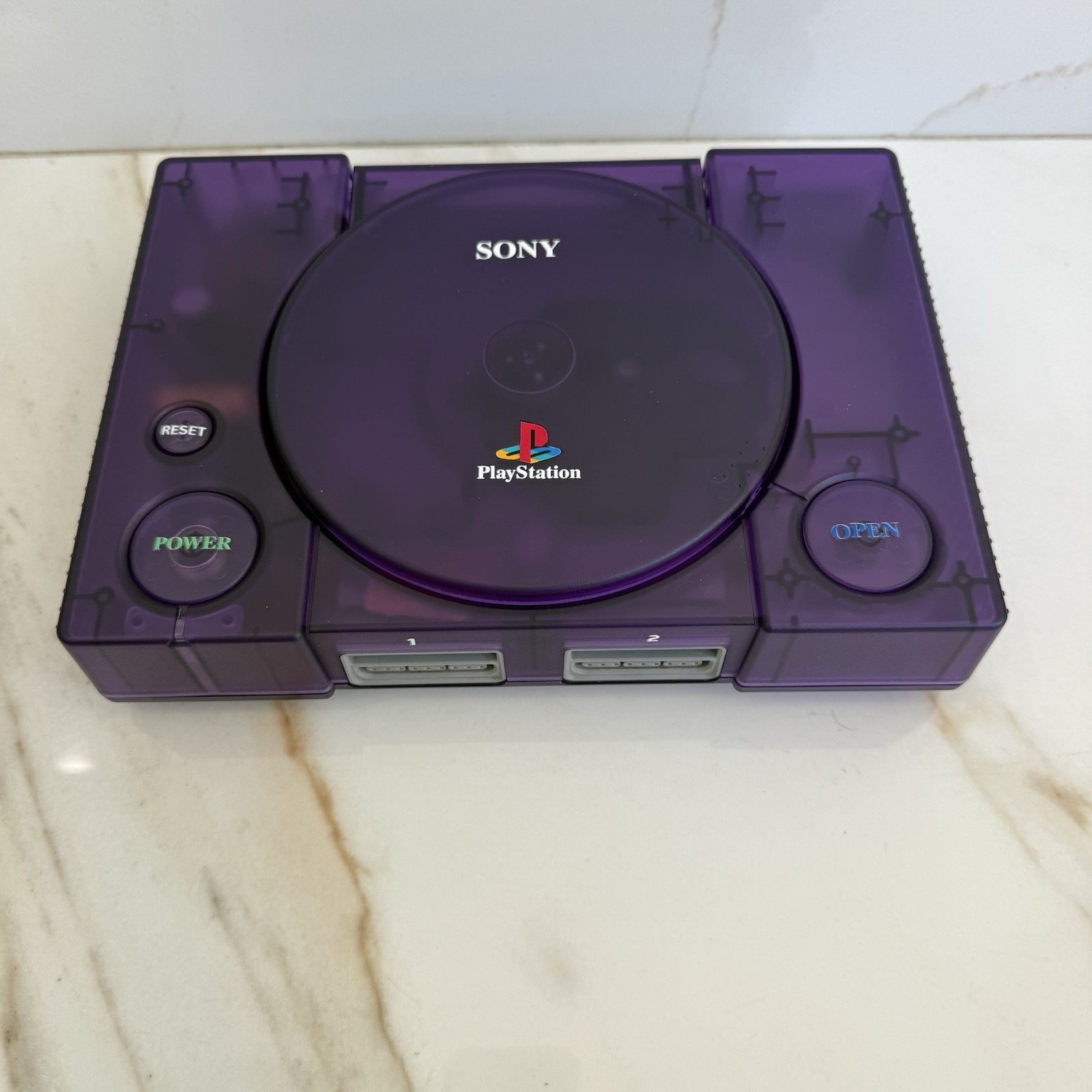 Sony PlayStation 1 Console (SCPH-5501) Bundle – Translucent Clear Purple Shell