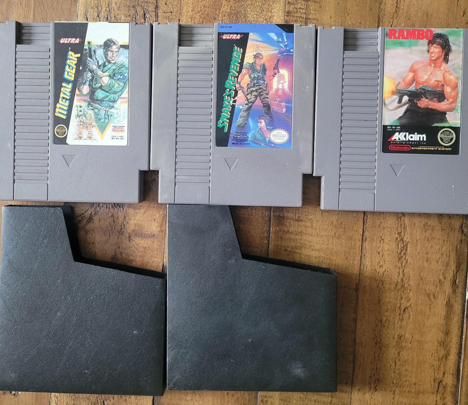 Nintendo NES Game Lot 3 Metal Gear, Snake’s Revenge, Rambo *TESTED *