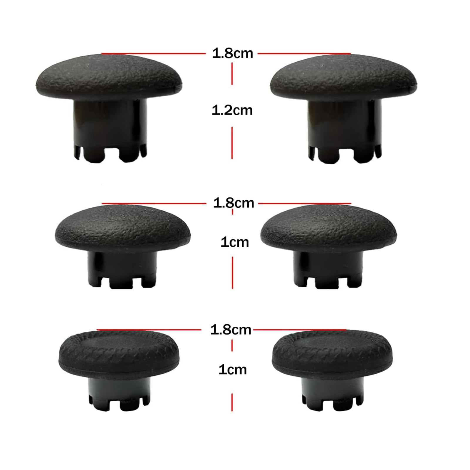 Dualsense Thumbsticks for PS5 Edge Controller – Swappable Joystick Caps (Black)
