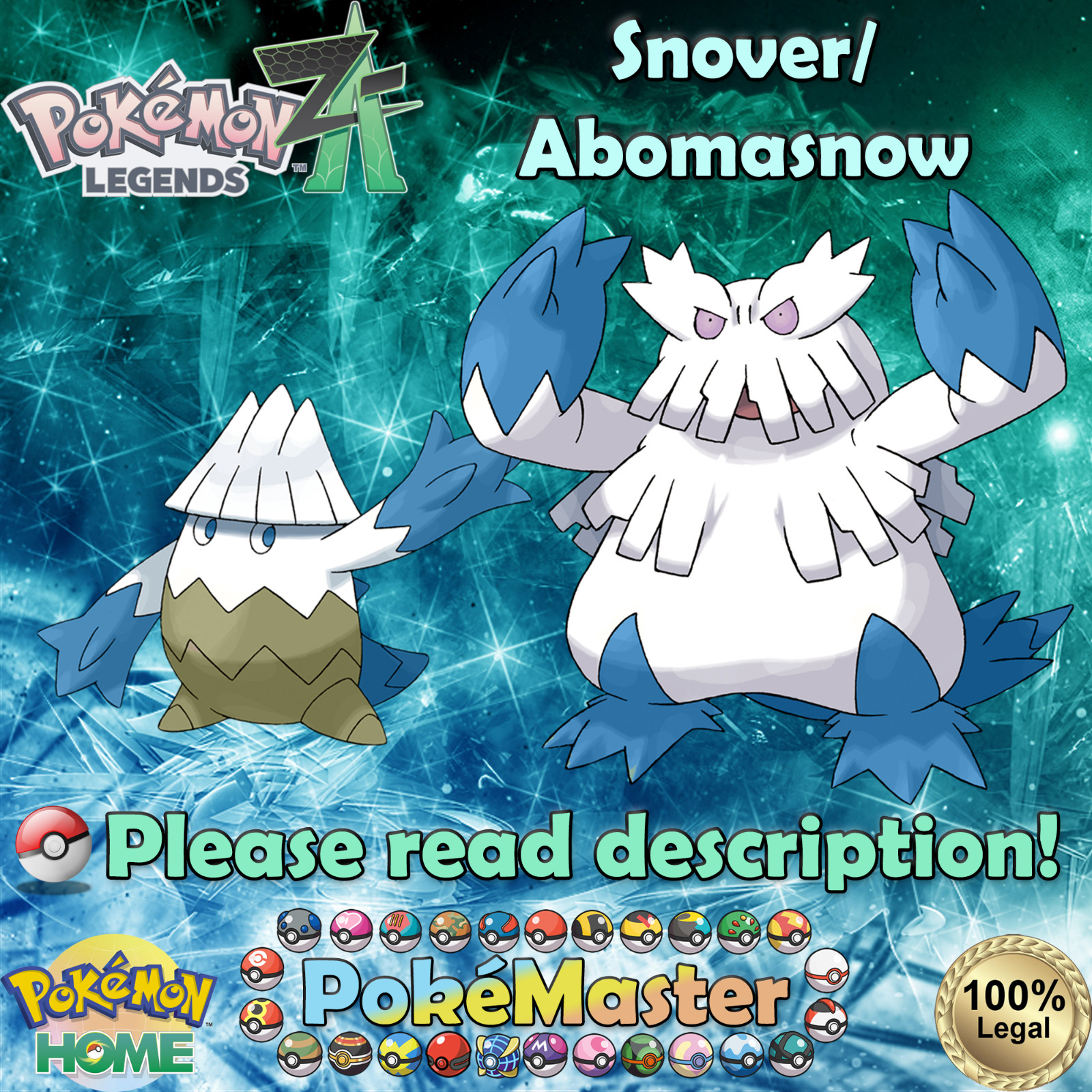 💚Shiny Non-shiny Alpha Snover Abomasnow 6IV💚Pokémon Legends: Z-A (💯Legal)