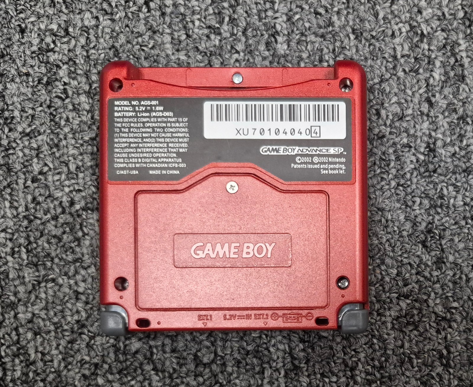 Nintendo Game Boy Advance SP Flame Red AGS 001 with charger Tested!