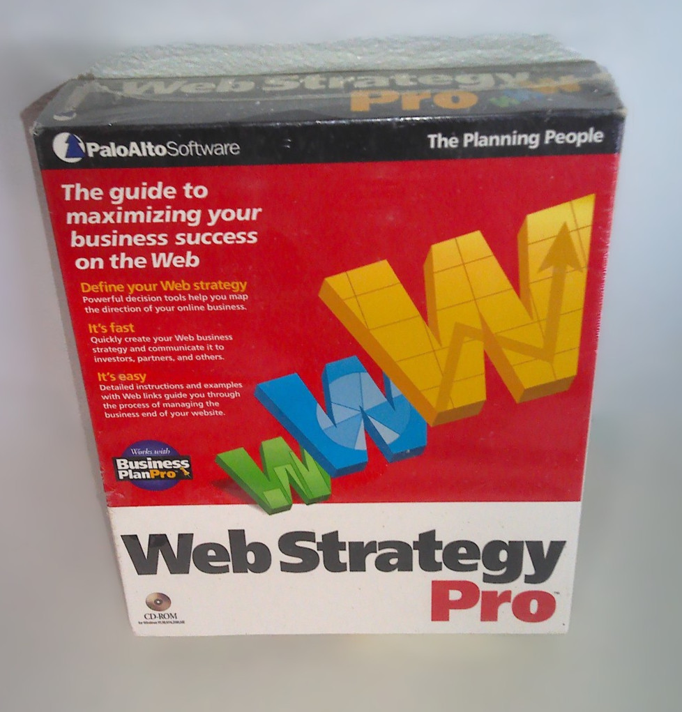 Web Strategy Pro Palo Alto Software 2000 CD-ROM Sealed Vintage Business Plan Web
