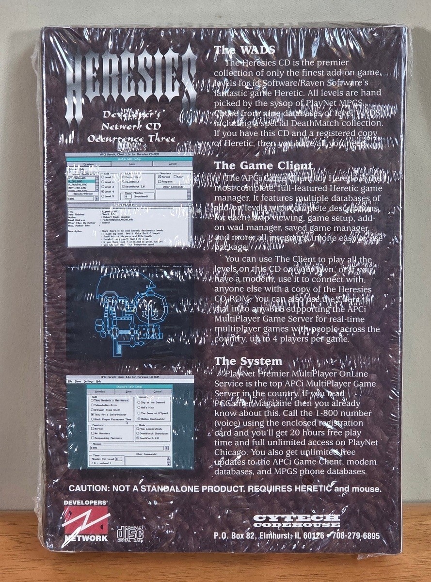 New Sealed Heresies Heretic Expansion Set Developers Network IBM PC CD 1995