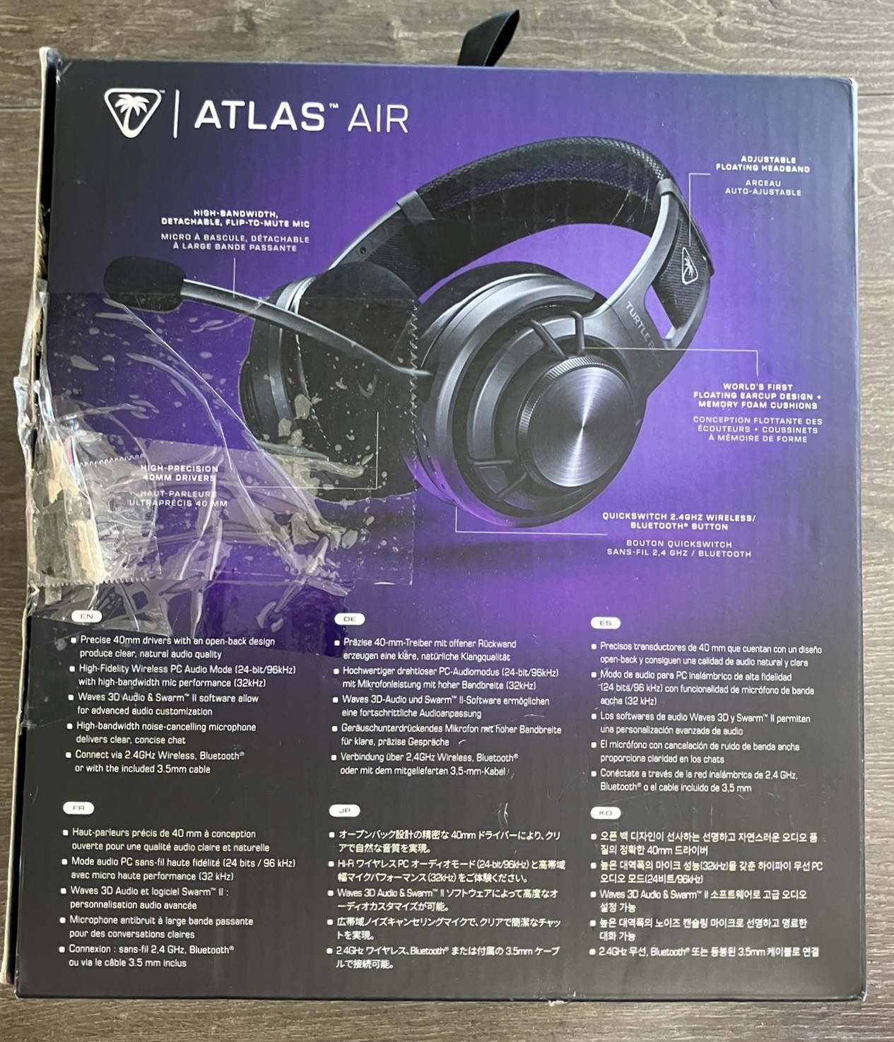Turtle Beach – Atlas Air Wireless Open Back PC Gaming Headset model# TBS-5105-05