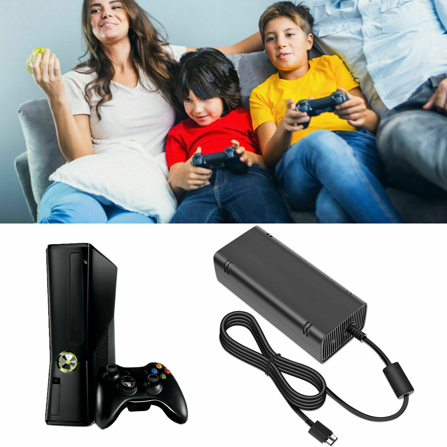 135W For Microsoft Xbox 360 Slim 360S AC Adapter Brick Charger Power Supply Cord