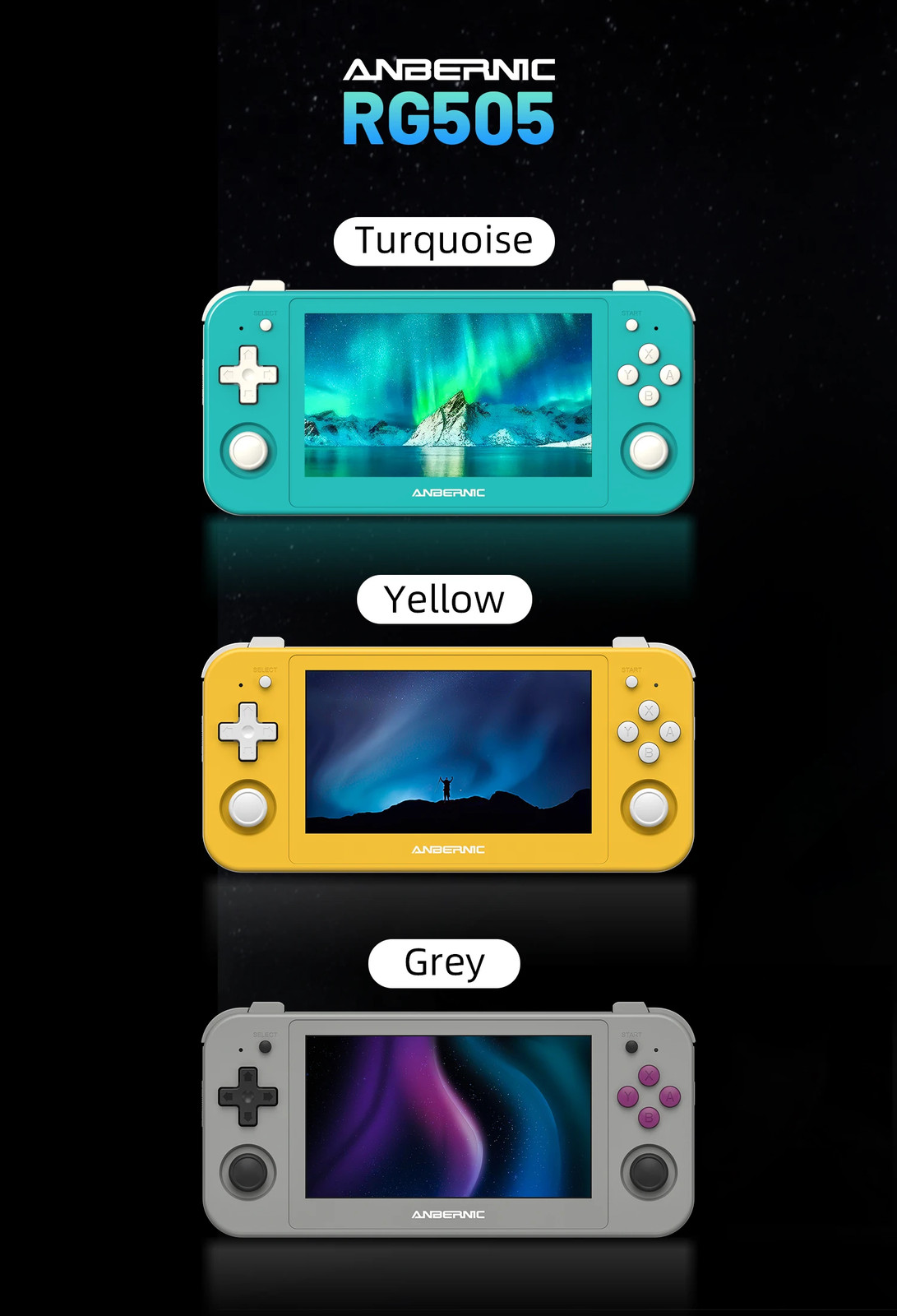 ANBERNIC RG505 Handheld Game Console 4.95 Inch OLED Android 12 T618 OTA Update