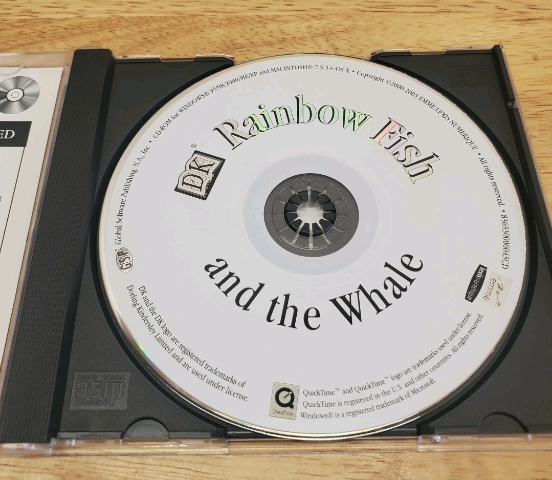2003 DK Rainbow Fish And The Whale PC Game CD Rom 3-7