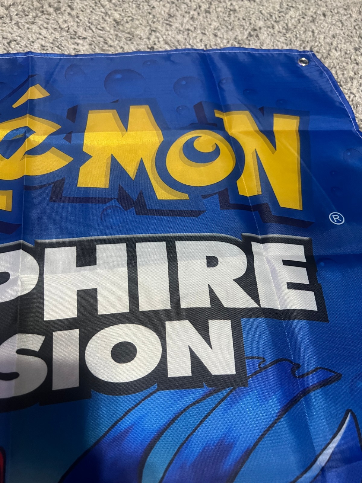 Pokemon Sapphire Version Gameboy Advance Custom Wall Banner Tapestry 3 x 3 Ft