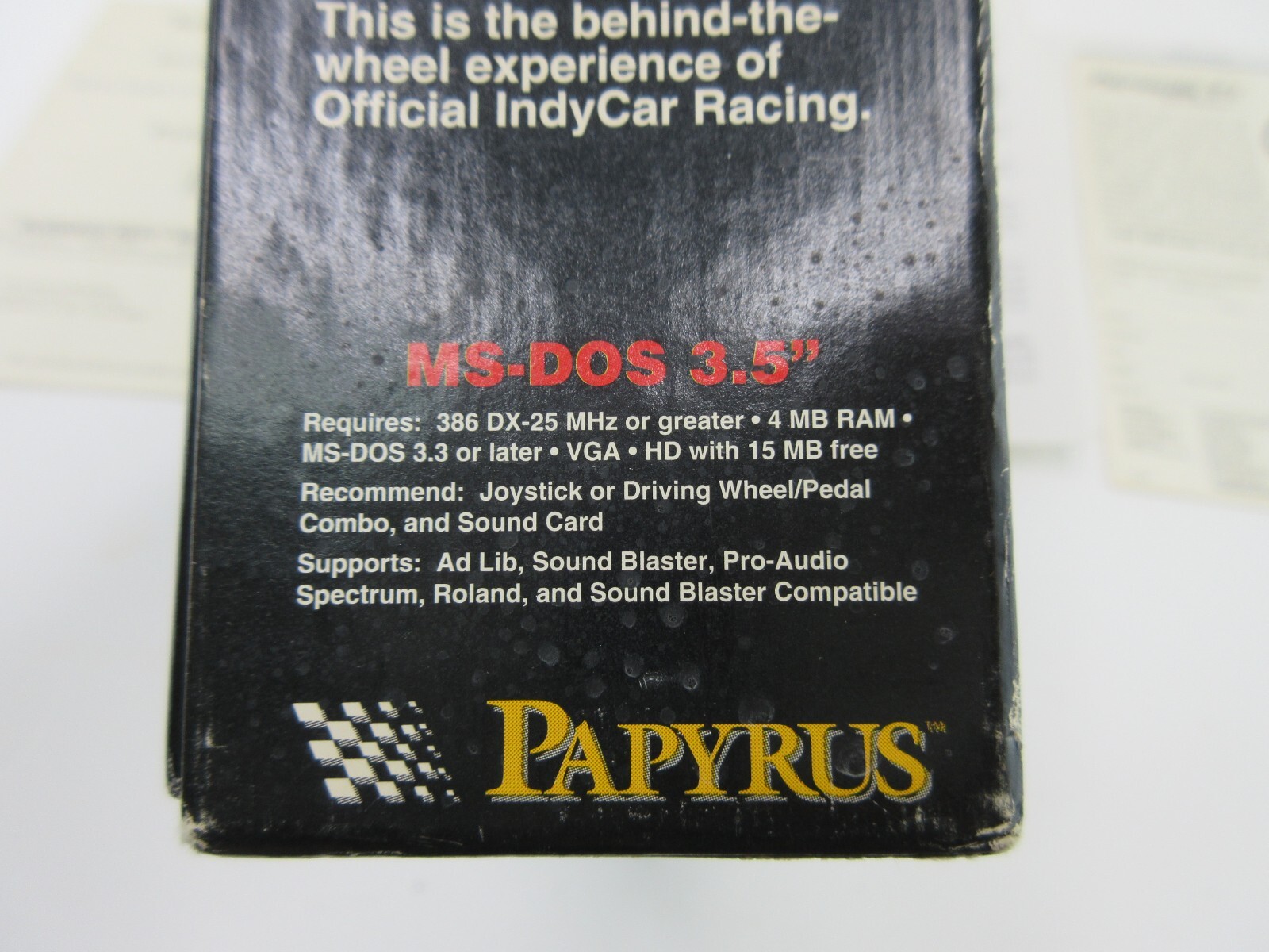 IndyCar Racing PC 1993 Papyrus 3.5 in Floppy Disks Big Box