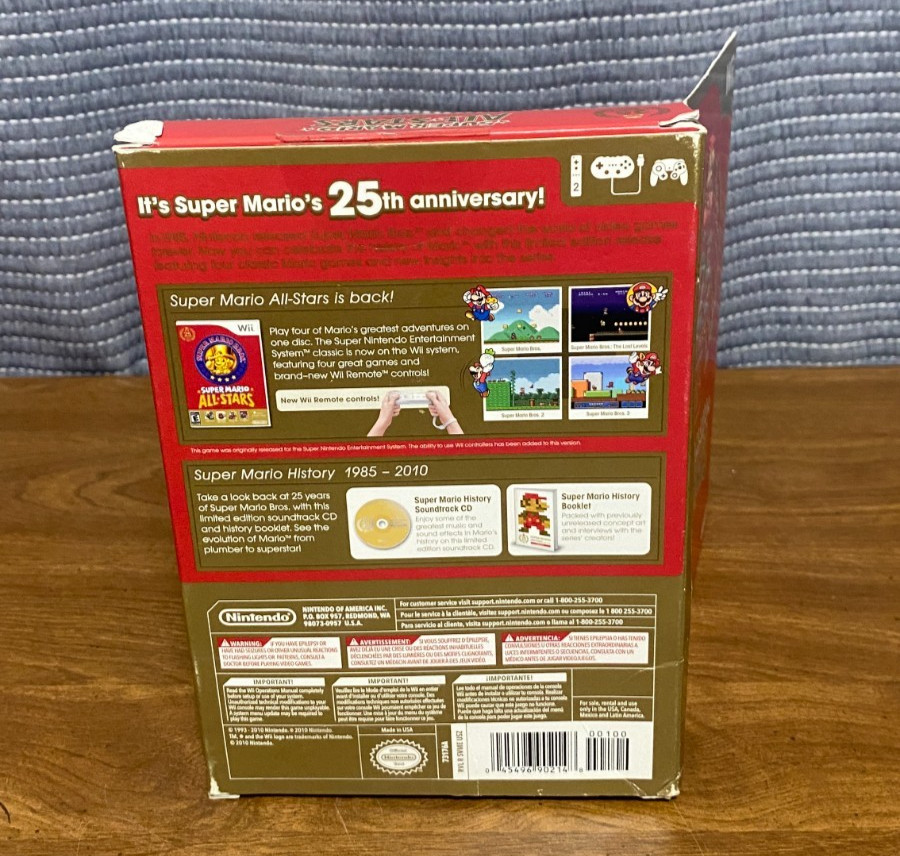 Nintendo Wii Super Mario All Stars 25th Anniversary Limited Edition Box Set CIB