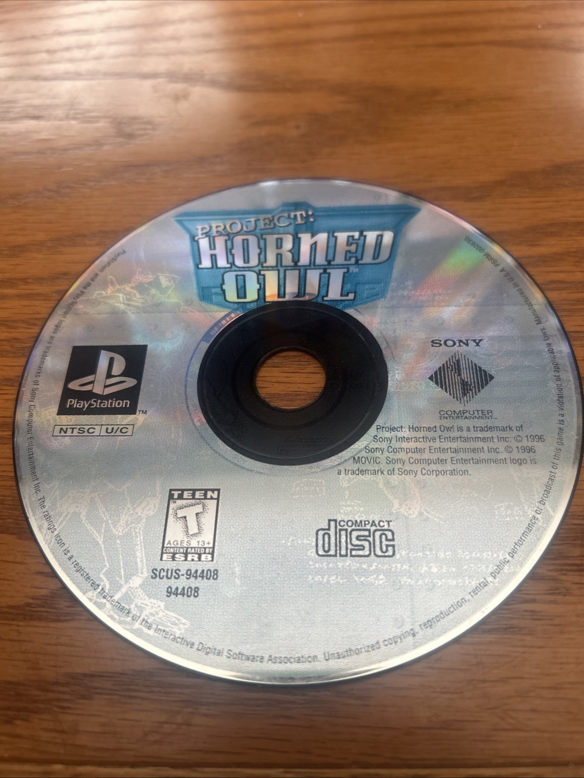 Project Horned Owl (Sony PlayStation 1, 1996) PS1 Disc Only Hidden Gem Fun!