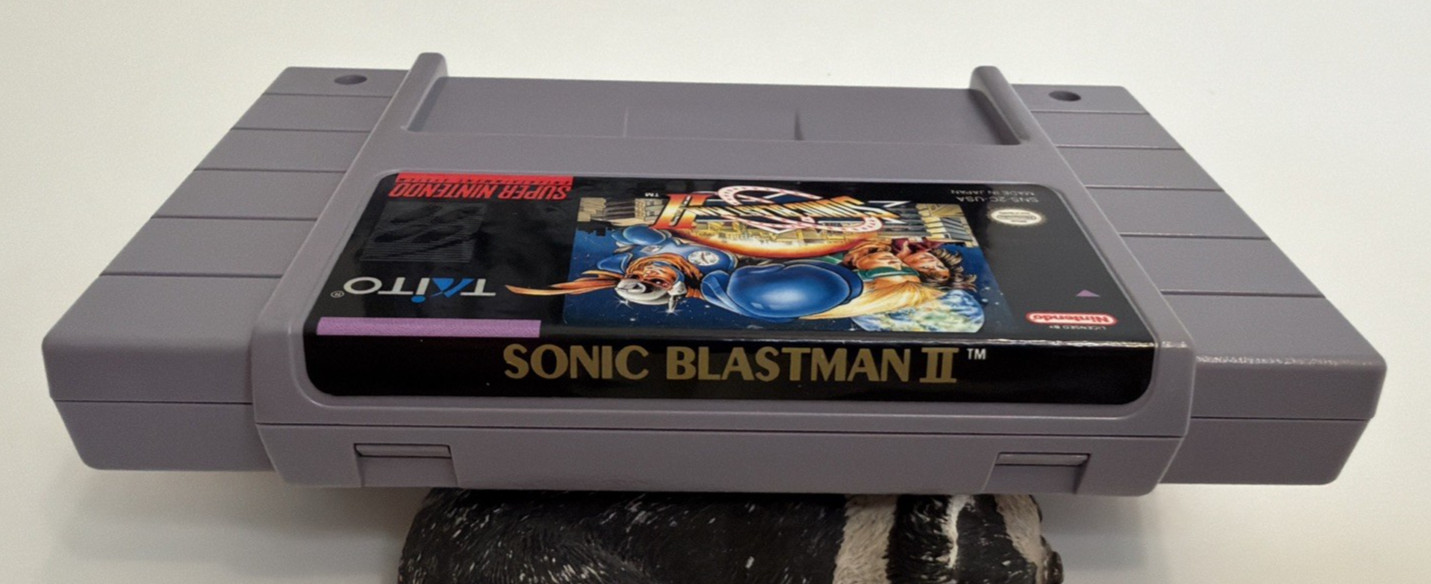 Sonic Blast Man II 2 Super Nintendo Game SNES Authentic +Collector Case Minty