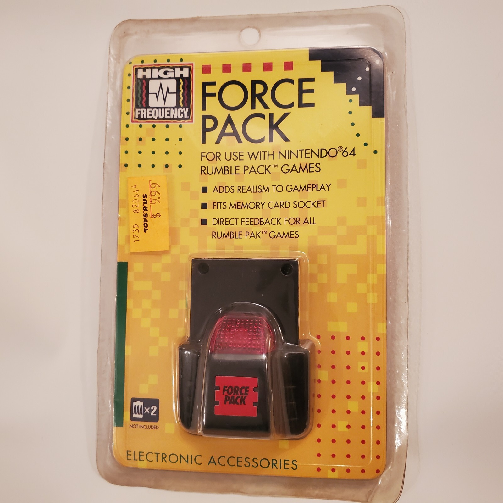 NEW 1997 Force Pack Tremor Rumble Pack Pak Nintendo 64 N64 Mad Catz Toys R US N