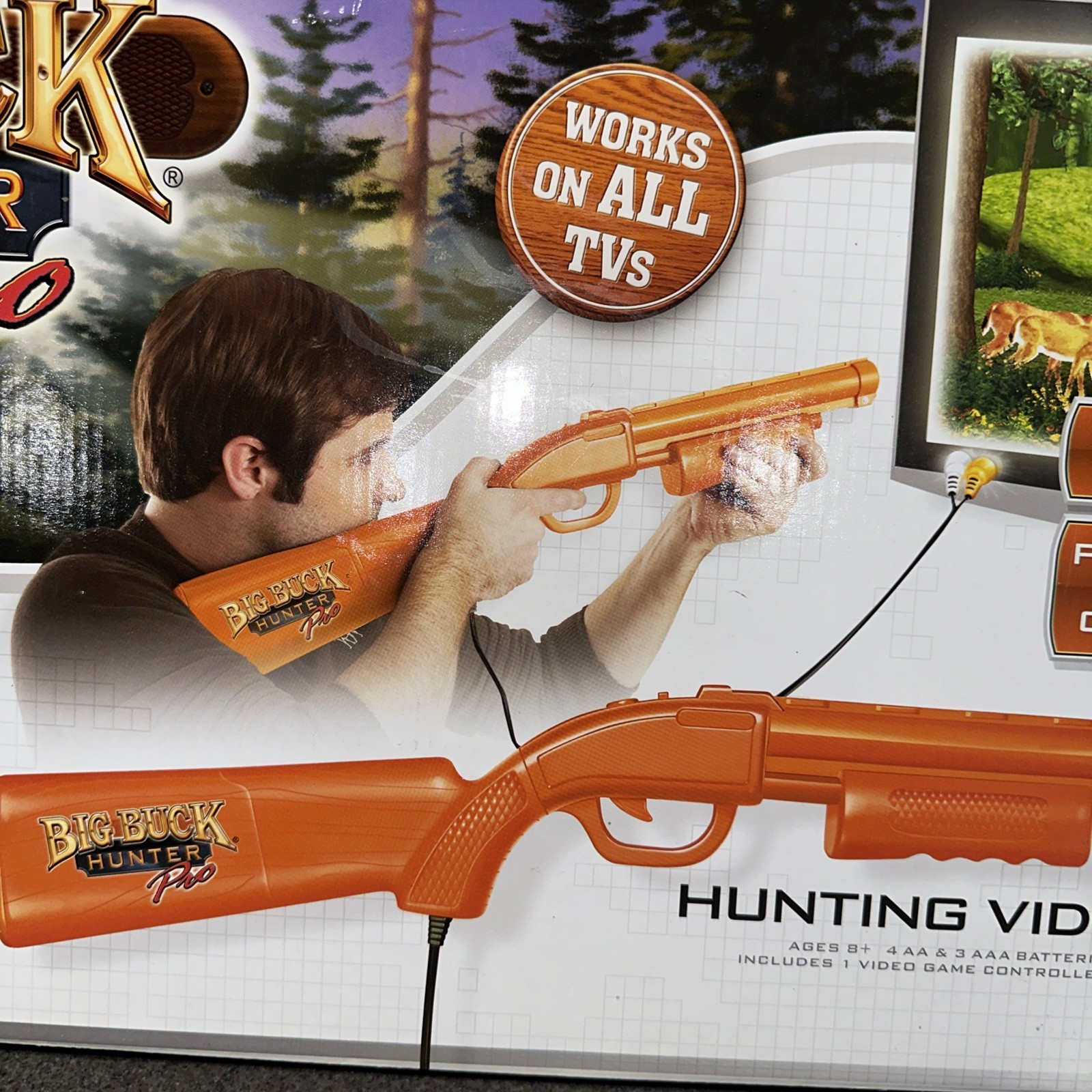 Big Buck Hunter Pro JAKKS Plug & Play TV Game Orange Shotgun | New