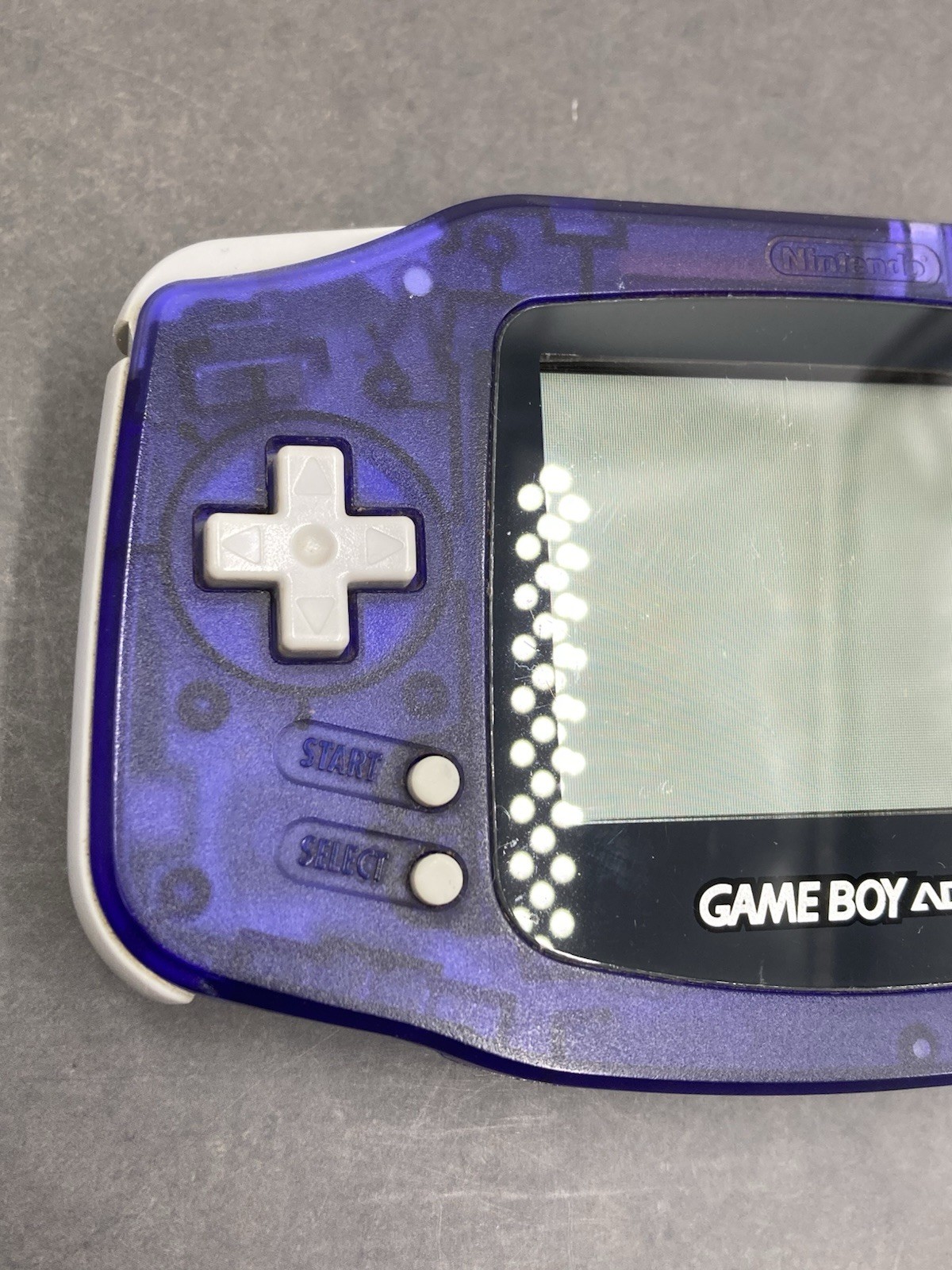 Nintendo Game Boy Advance AGB-001 Console Clear purple tested 0707-401
