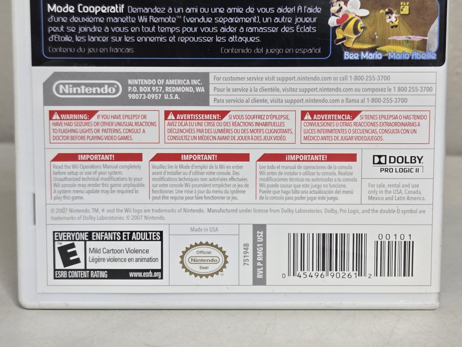 Super Mario Galaxy (Nintendo Wii, 2007) Complete W/Manual Tested Works