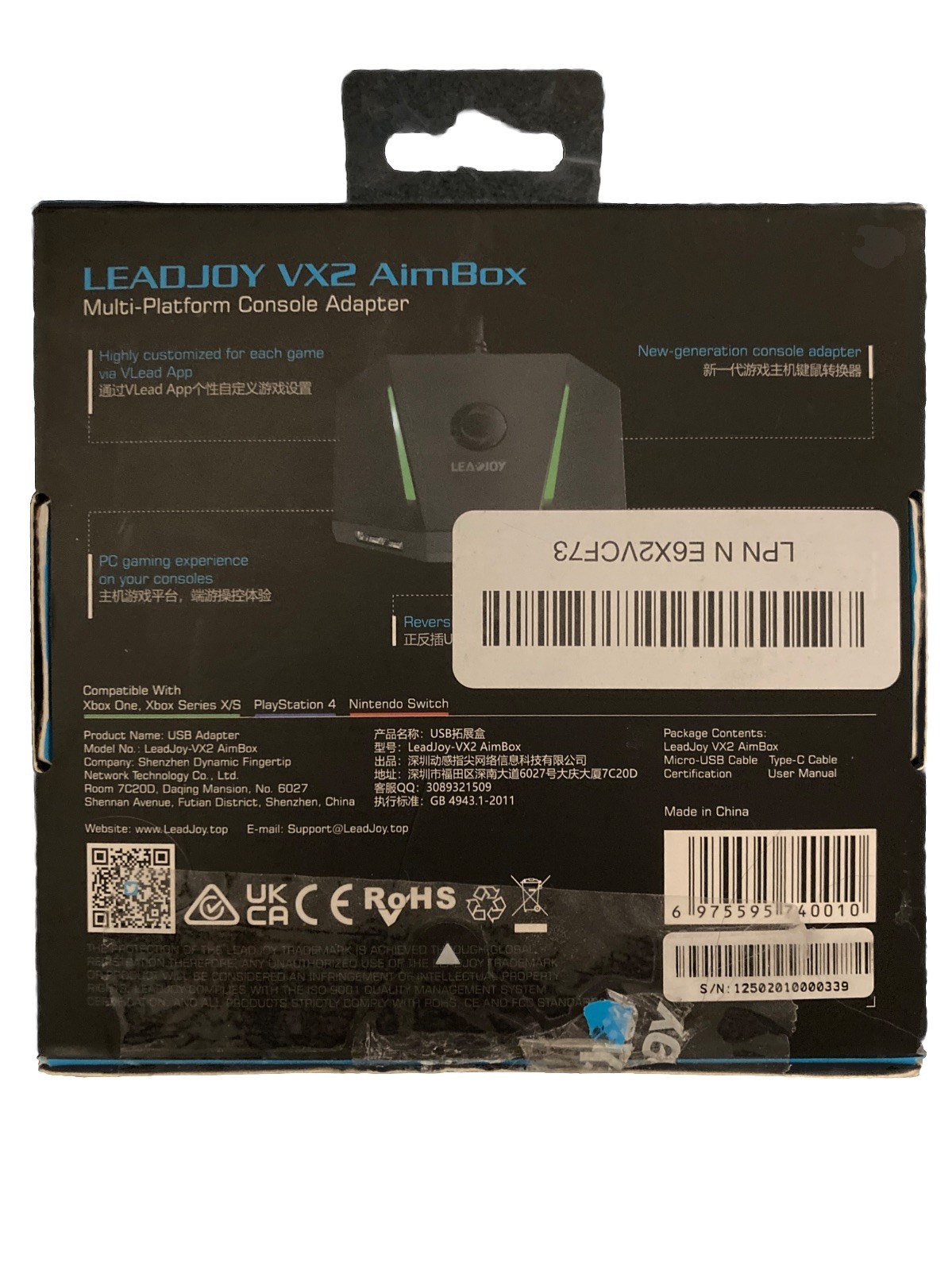 LeadJoy VX2 AimBox Keyboard and Mouse Adapter Xboox, Switch, PS4 FREE SHIPPING
