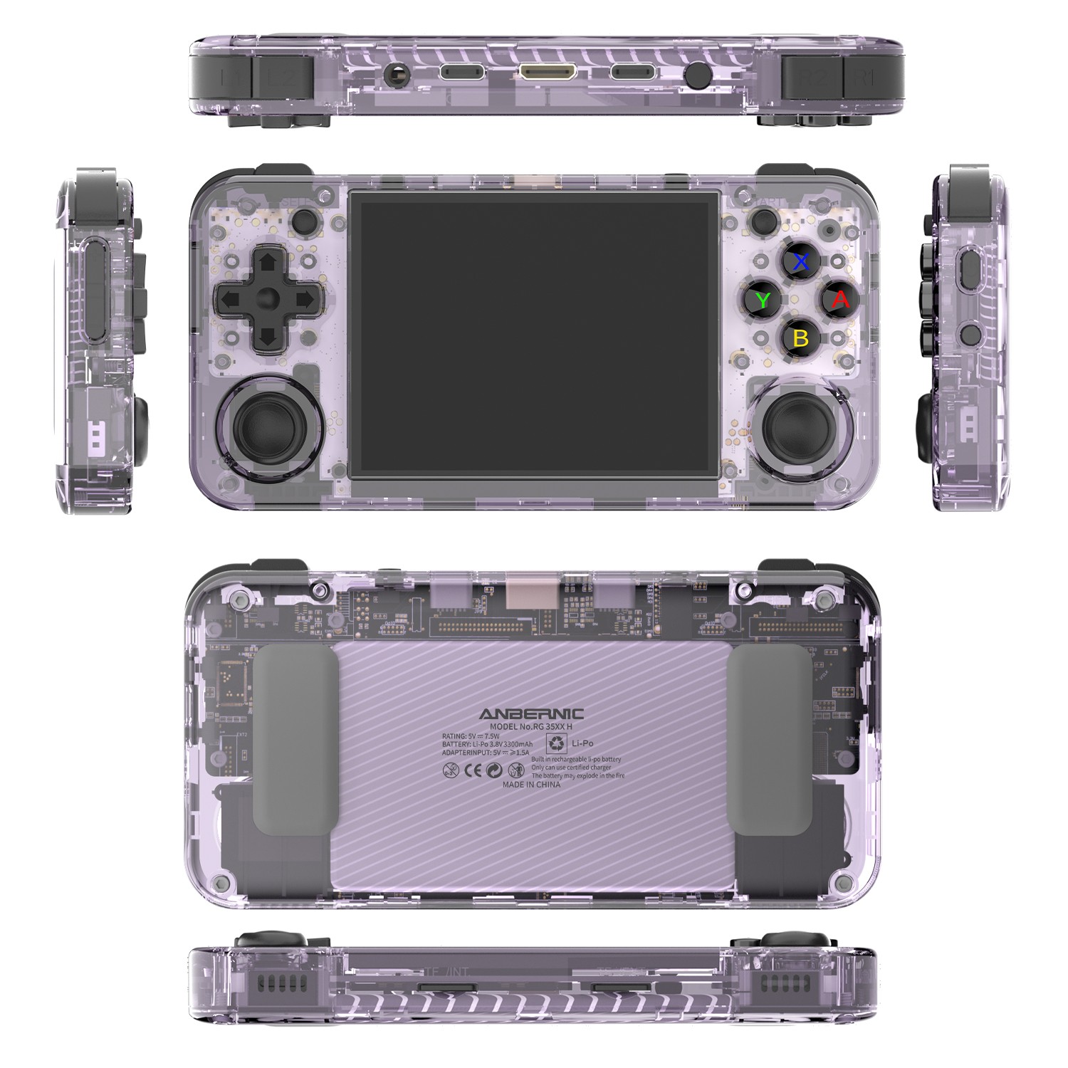 ANBERNIC RG35XXH Retro Handheld Gaming Console With 64G TF Card Dual Joystick