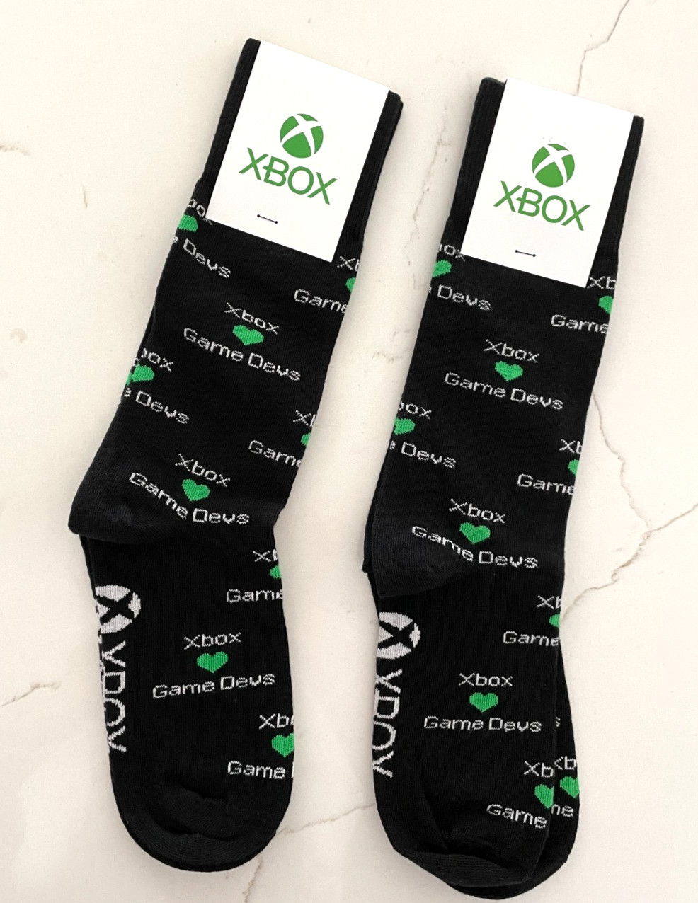 Lot Of 2 Xbox Gaming Console Logo Adult Crew Socks Two Pairs