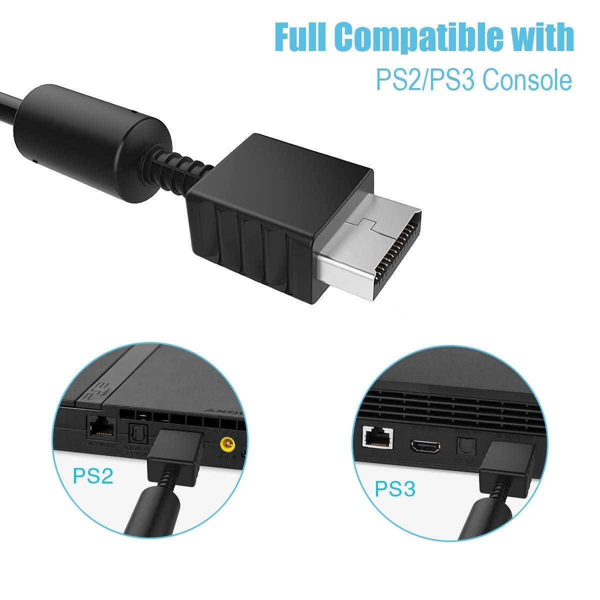 6 Feet AV to RCA Audio Video Composite Cable Cord For Sony PS1 PS2 PS3 PS3 Slim