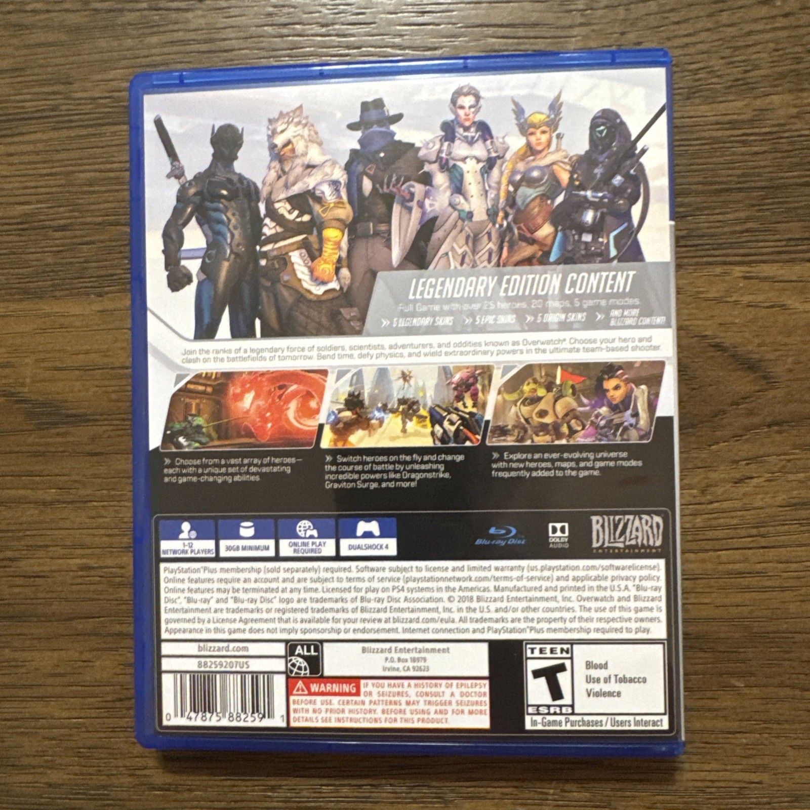 Overwatch Legendary Edition Bundle Carbon Fiber Genji Sony PS4 Very Good