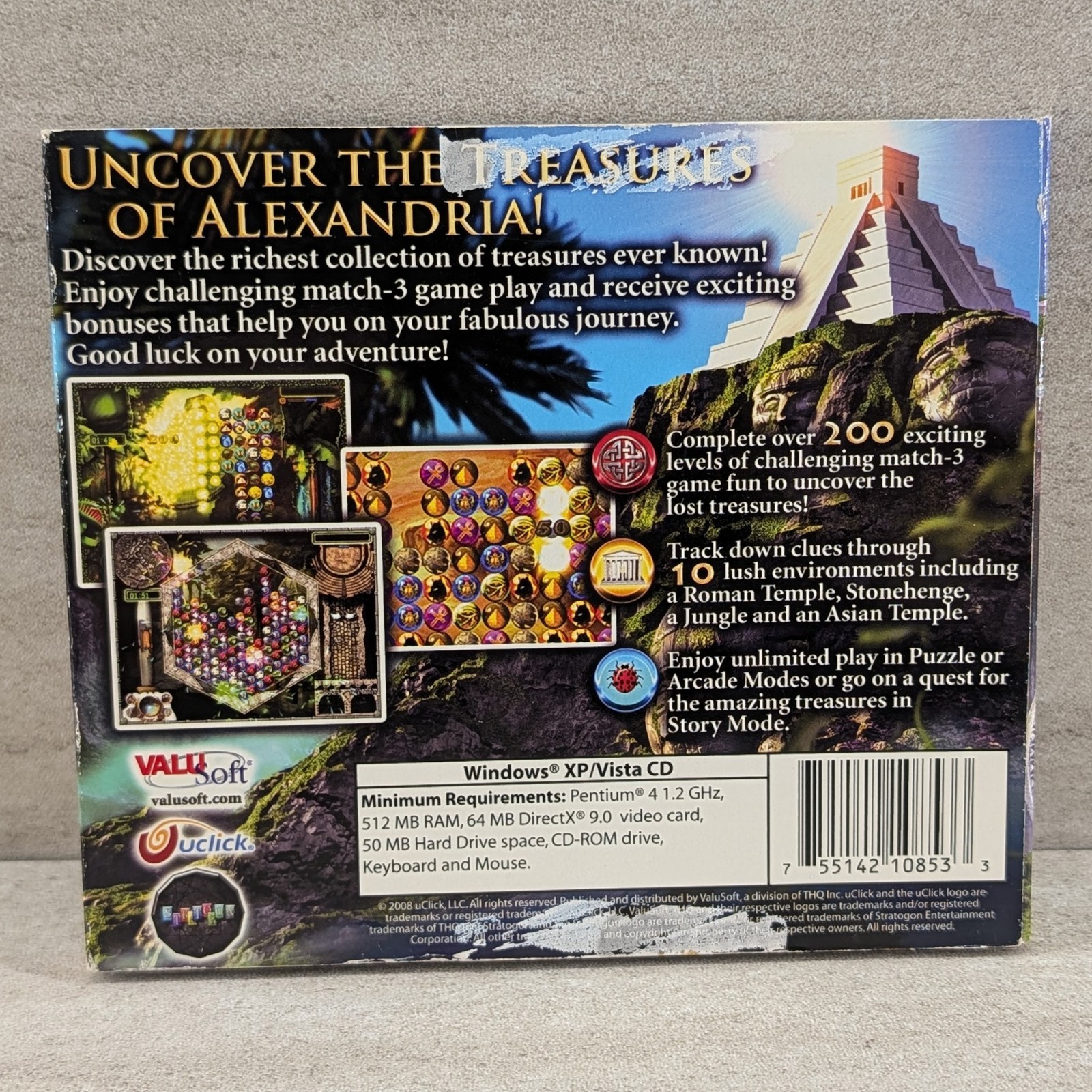 6 x PC Puzzle Games Bejeweled 2 Luxor 5th Passage Cubis 2 Match 3 Adventure Bund